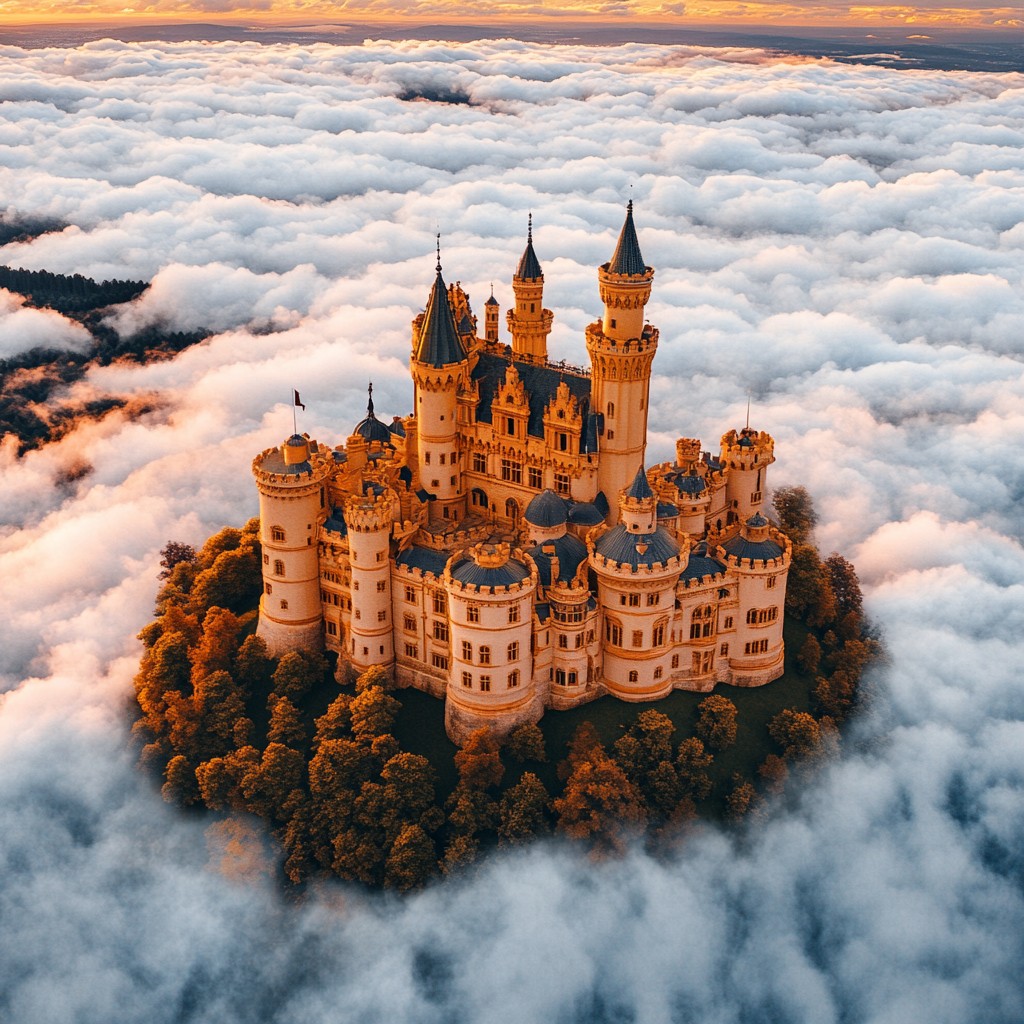 Building, Cloud, World, Nature, Window, Sky, Body of water, Snow, Atmospheric phenomenon, Freezing, Natural landscape, Tower, Landscape, Landmark, City, Castle, Facade, Winter, House, Turret