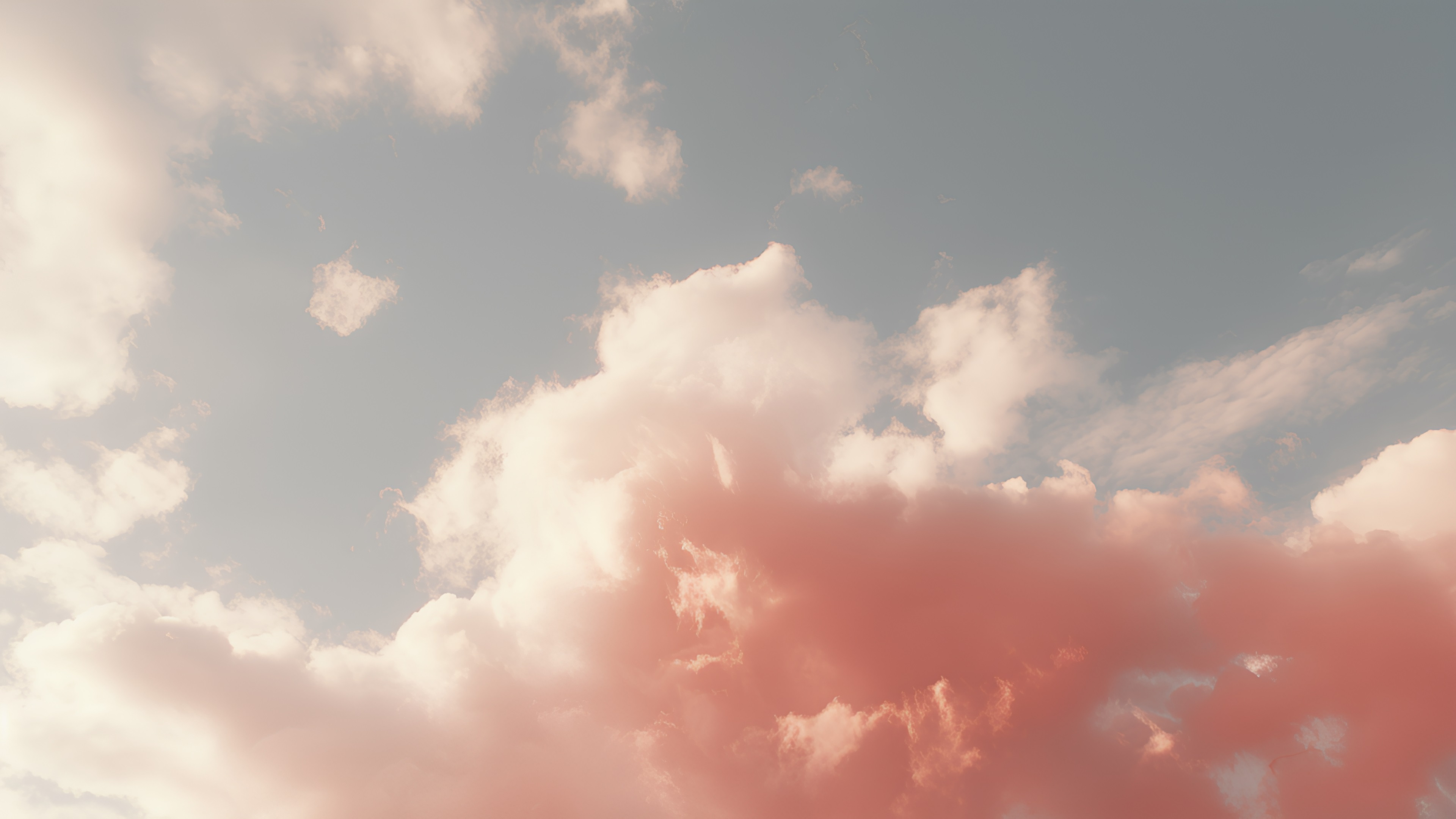 Cloud, Sky, Cumulus, Tints and shades, Meteorological phenomenon, Landscape, Evening, Peach