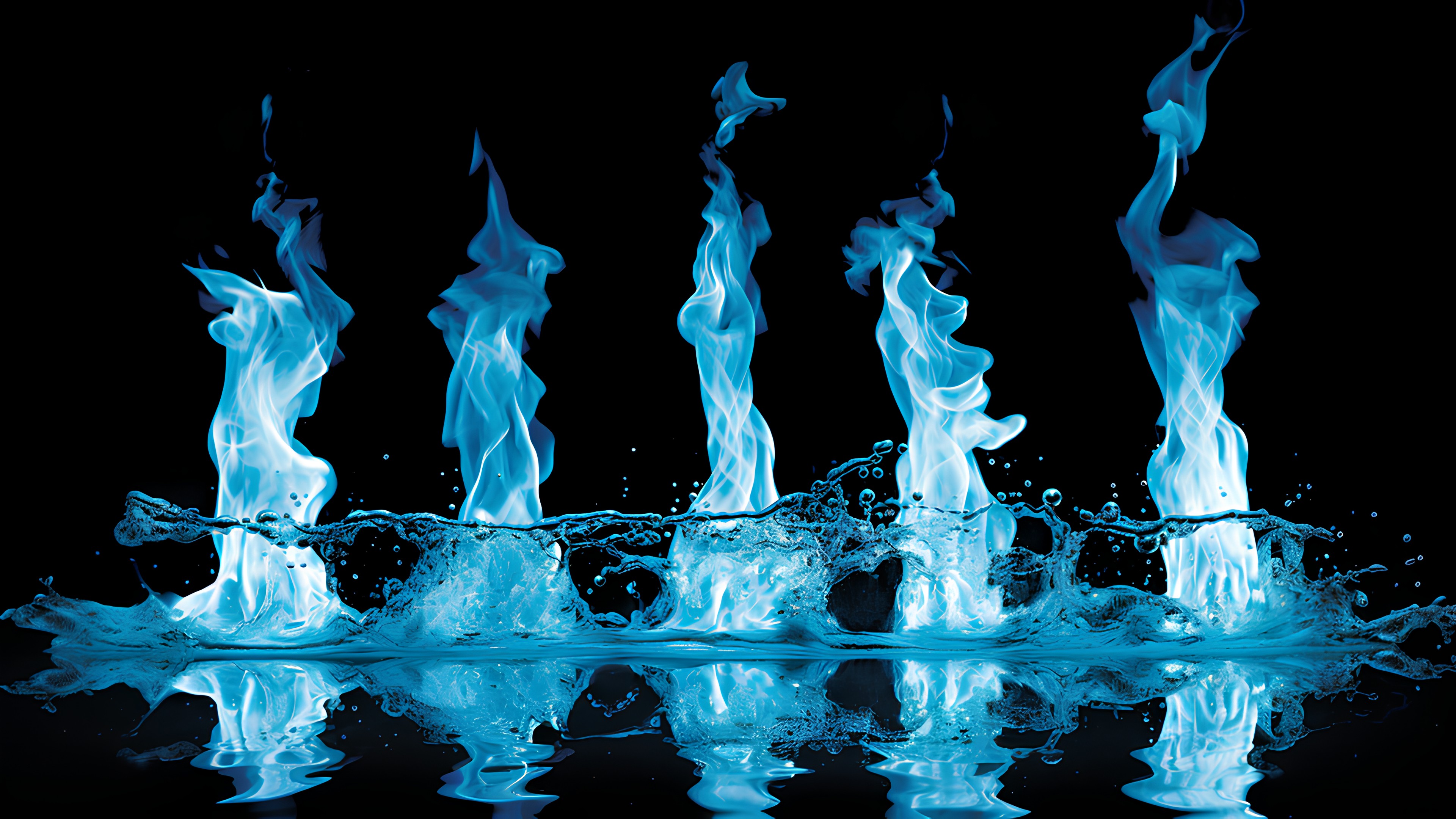 Water, Light, Liquid, Fluid, Font, Water feature, Gas, Electric blue, Symmetry, Event, Art, Darkness, Graphics, Rectangle