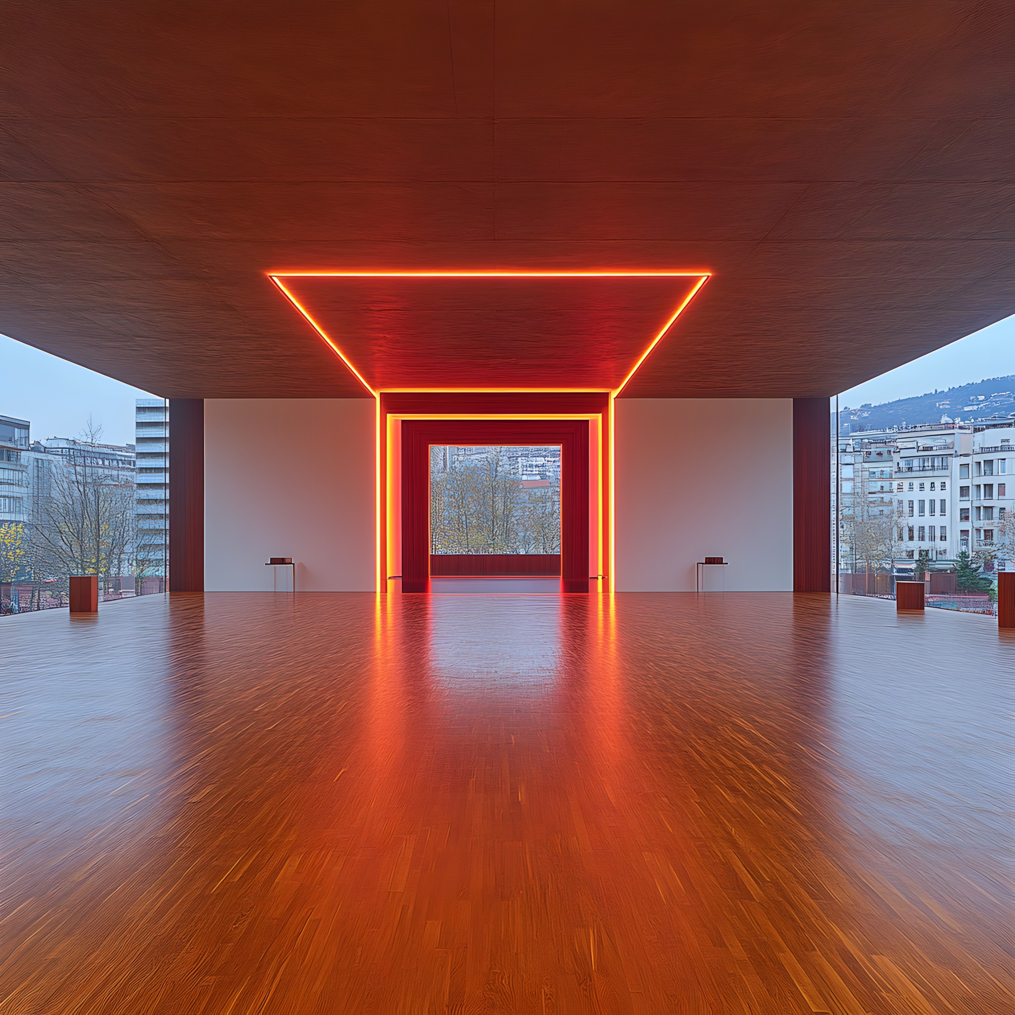 Red, Ceiling, Wood stain, Varnish