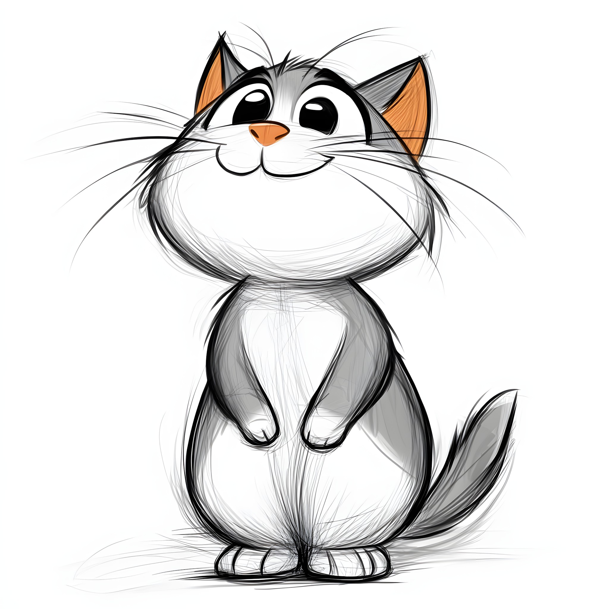 White, Vertebrate, Cat, Facial expression, Cartoon, Felinae, Snout, Felidae, Whiskers, Line art, Clip art, Drawing, Illustration, Graphics, Animated cartoon, Tail, Animation, Coloring book