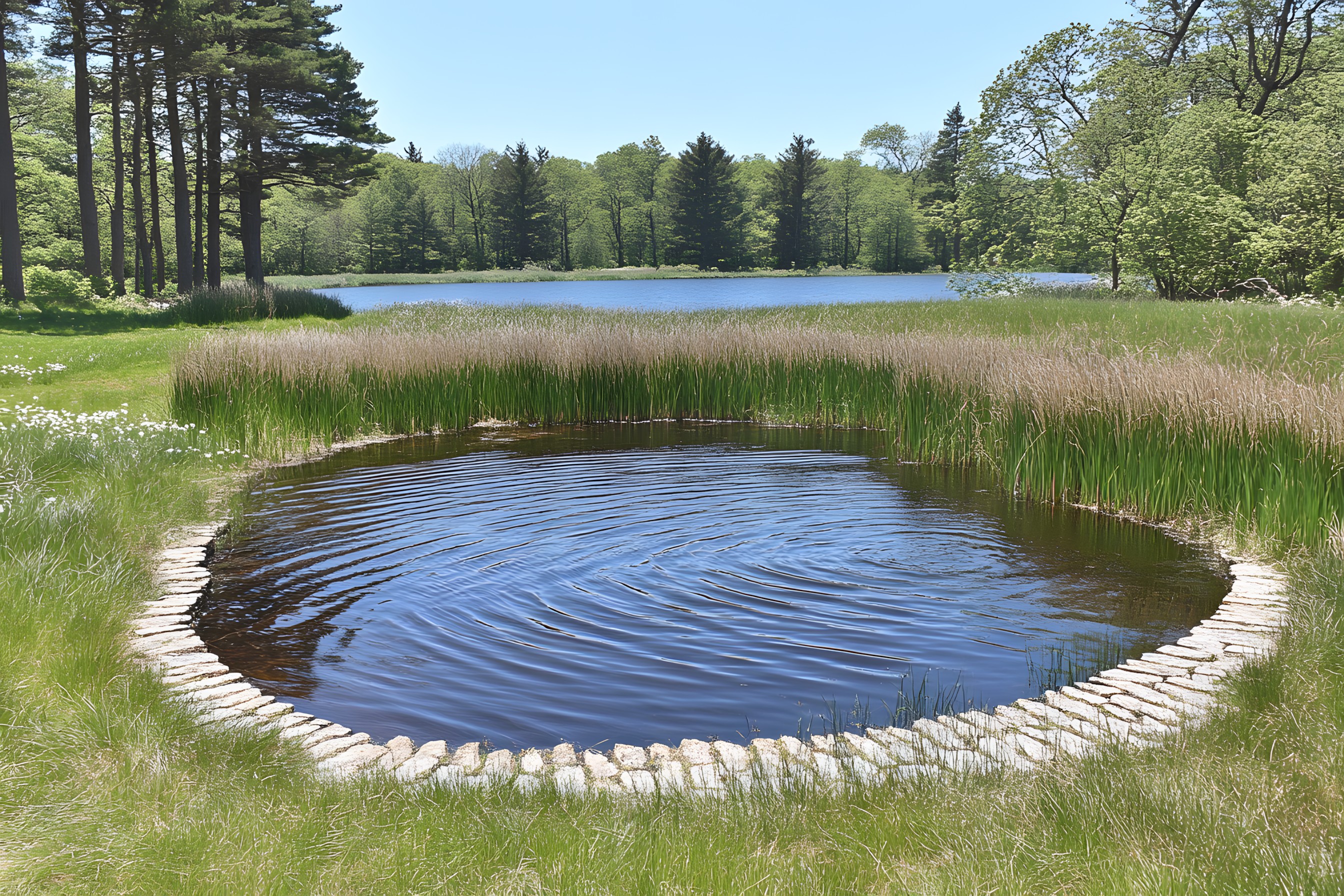 Water, Water resources, Natural landscape, Watercourse, Bank, Pond, Reflection, Wetland, Lake, Marsh, Freshwater marsh, Lacustrine plain, Reservoir, Bog, Fen, Riparian zone, Riparian forest, Conifers, Bayou, Loch