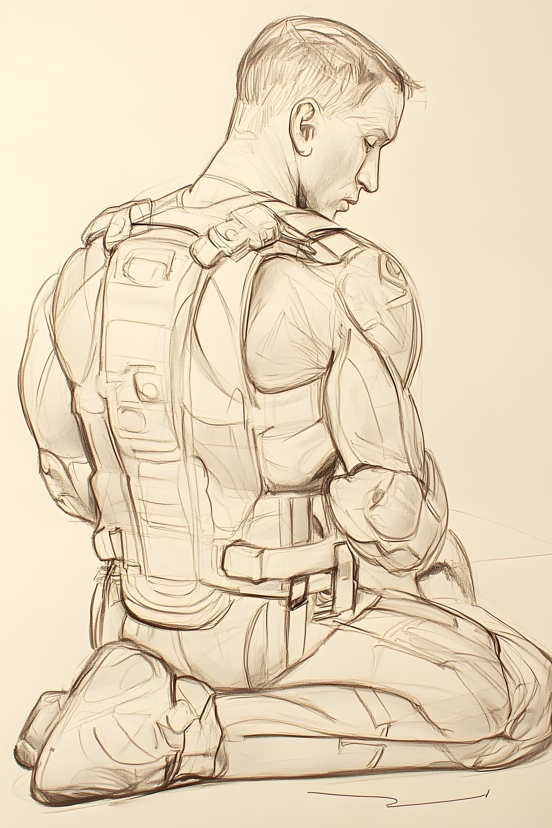 Jaw, Neck, Drawing, Muscle, Line art, Elbow, Sketch, Wrist, Illustration, Thorax, Torso, Fictional character, Figure drawing, Graphics, Hero, Costume design