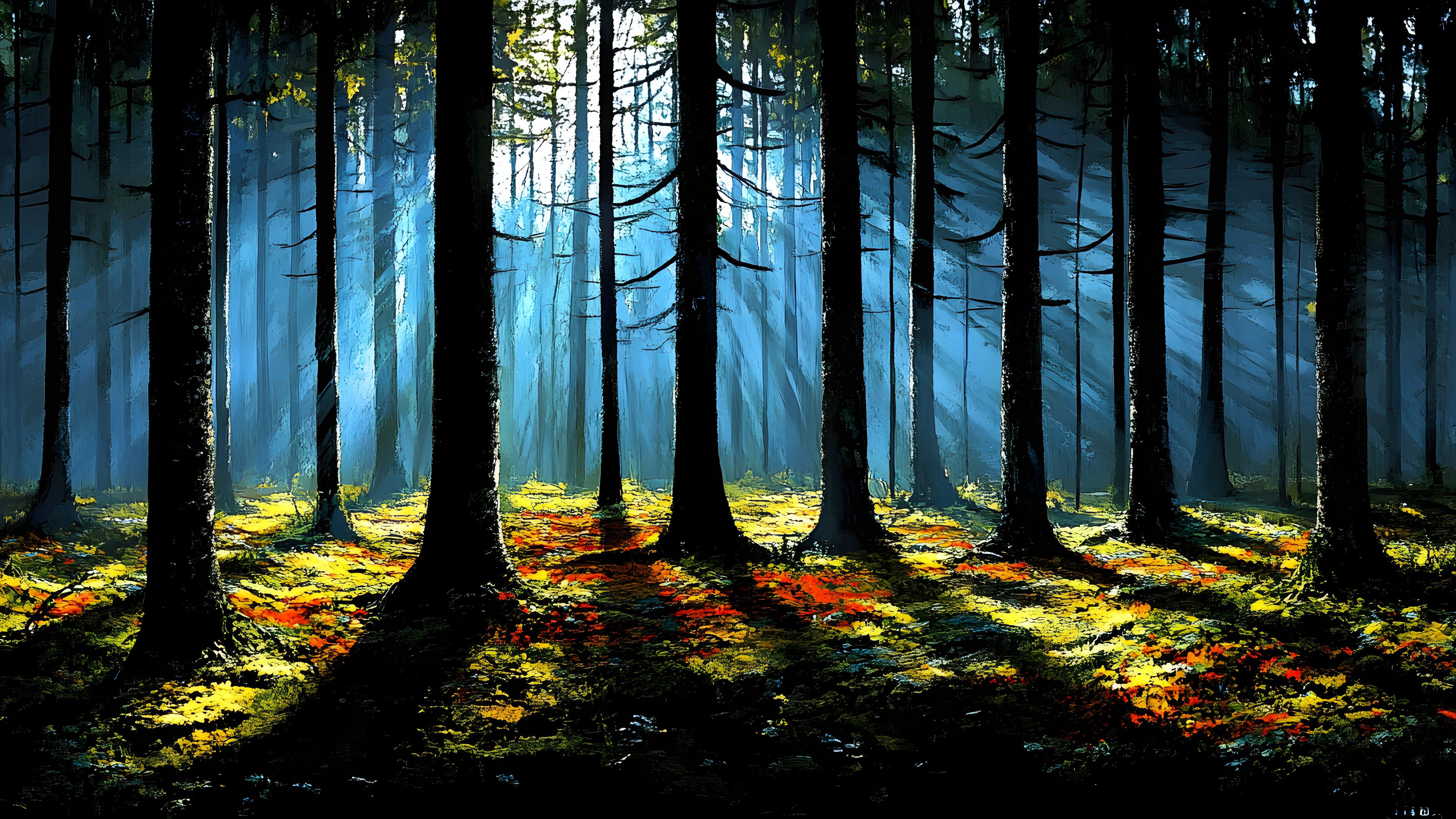 Nature, Natural environment, Wood, Branch, Forest, Natural landscape, atmospheric phenomenon, Spruce-fir forests, Grove, Woodland, Northern hardwood forest, Trunk, Wilderness, Old-growth forest, Sunlight, Woody plant, Jungle, Temperate broadleaf and mixed forest, Tropical and subtropical coniferous forests, Autumn