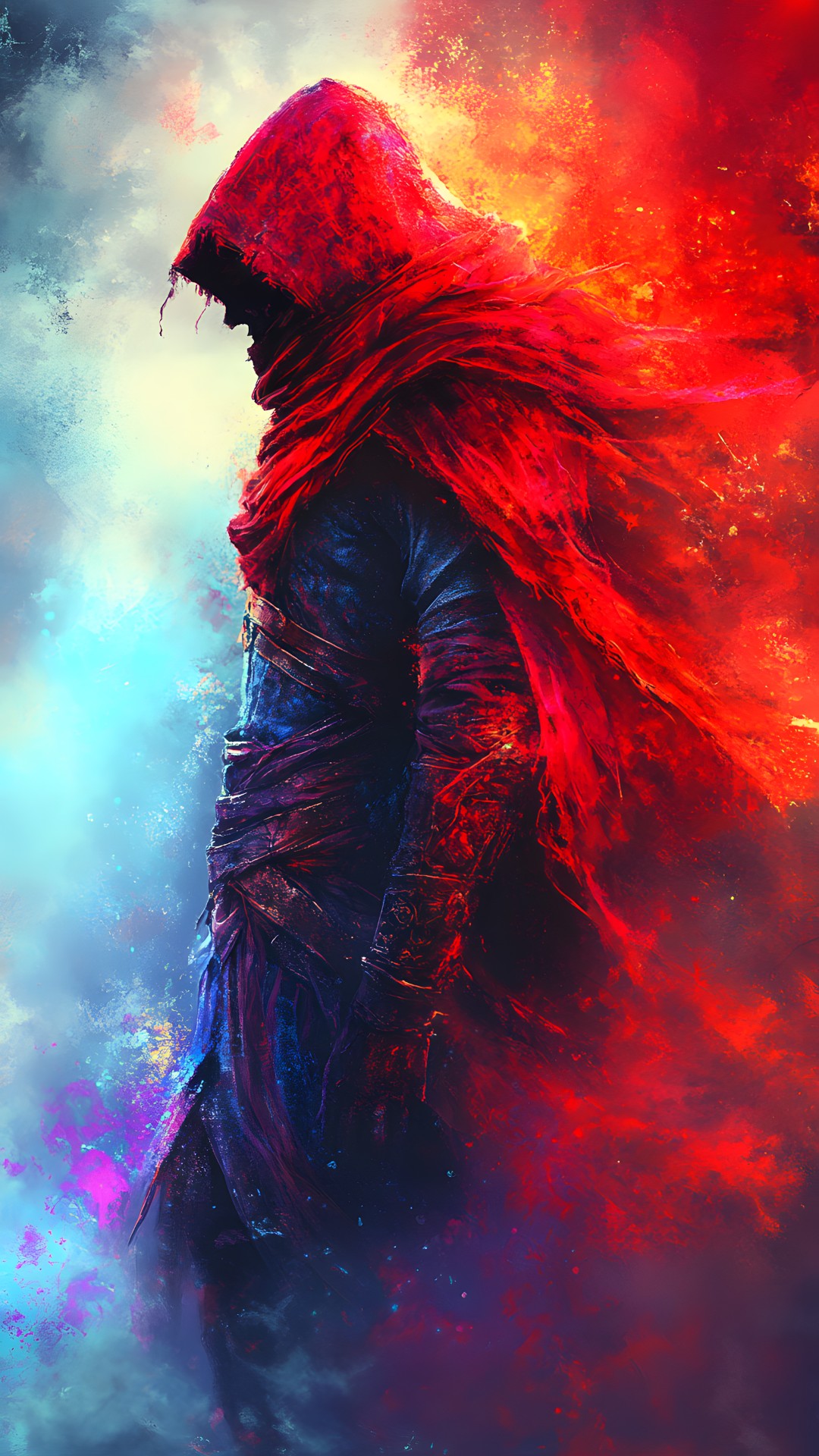 Red, Fictional character, Hood, Cloak, CG artwork, Costume, Animation, Film, Hero, Fiction, Cape, Superhero, Graphic design