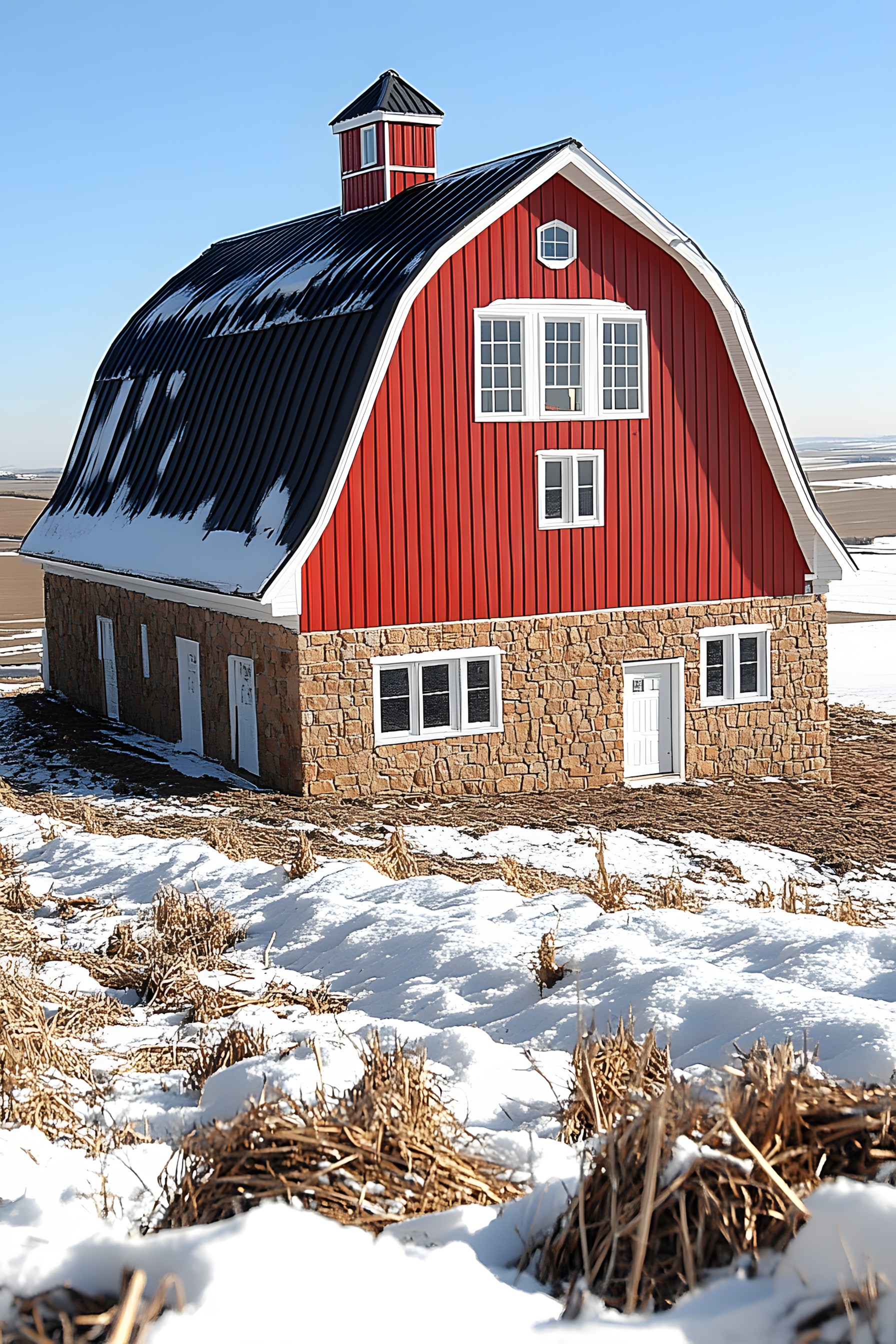 Winter, Snow, Freezing, Barn