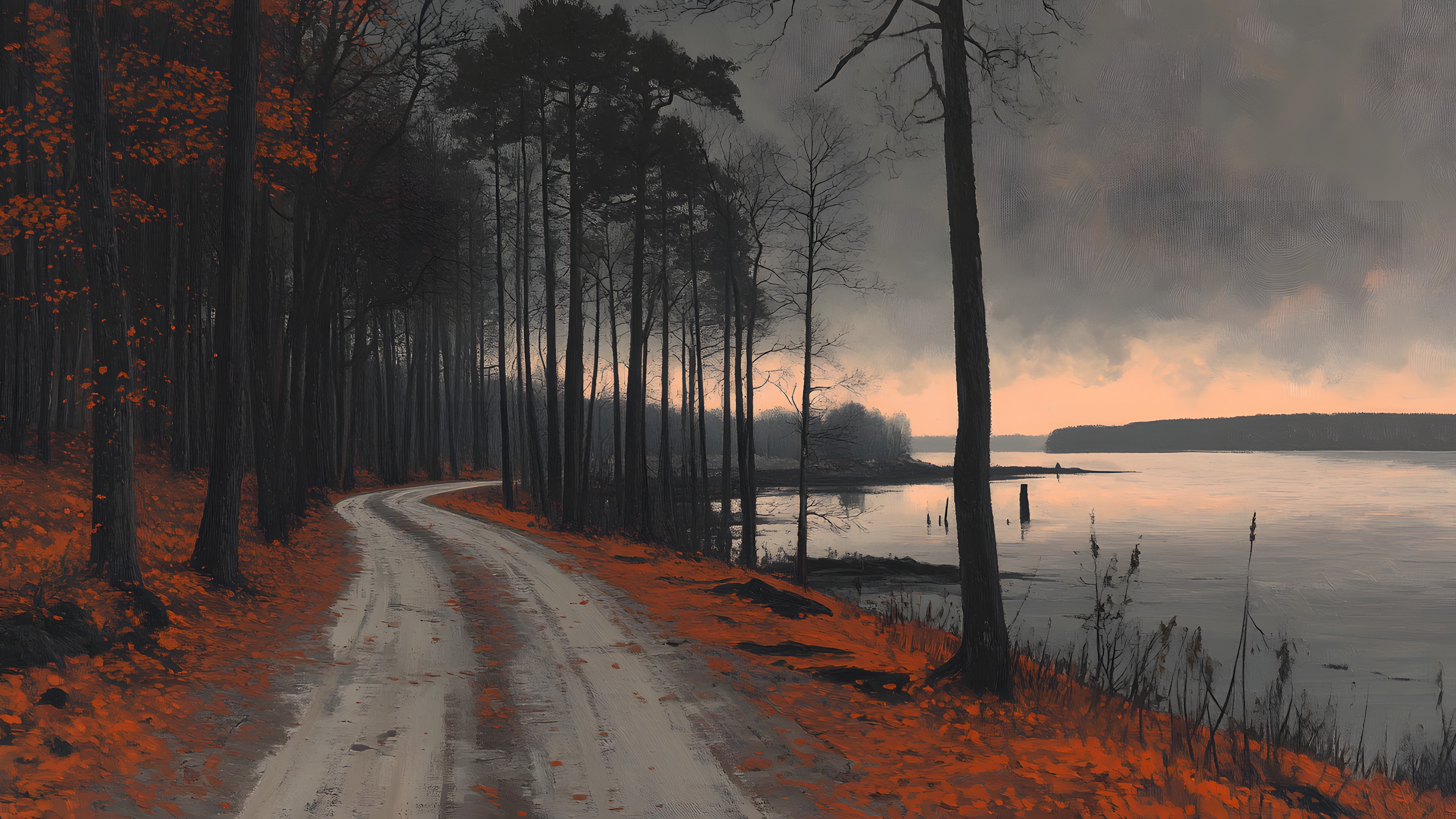 Nature, Natural landscape, atmospheric phenomenon, Evening, Forest, Trunk, Dusk, Morning, Sunrise, Reflection, Woodland, Shore, Dawn, Sunset, Mist, Autumn, Lake District, Shadow, Grove