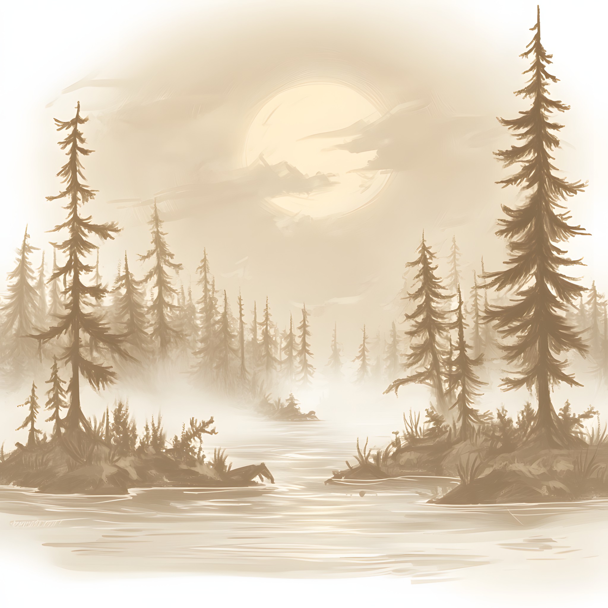 atmospheric phenomenon, Forest, Mist, Fog, Haze, Spruce-fir forests, Conifers, Larch, Fir, Pine family, Cupressaceae