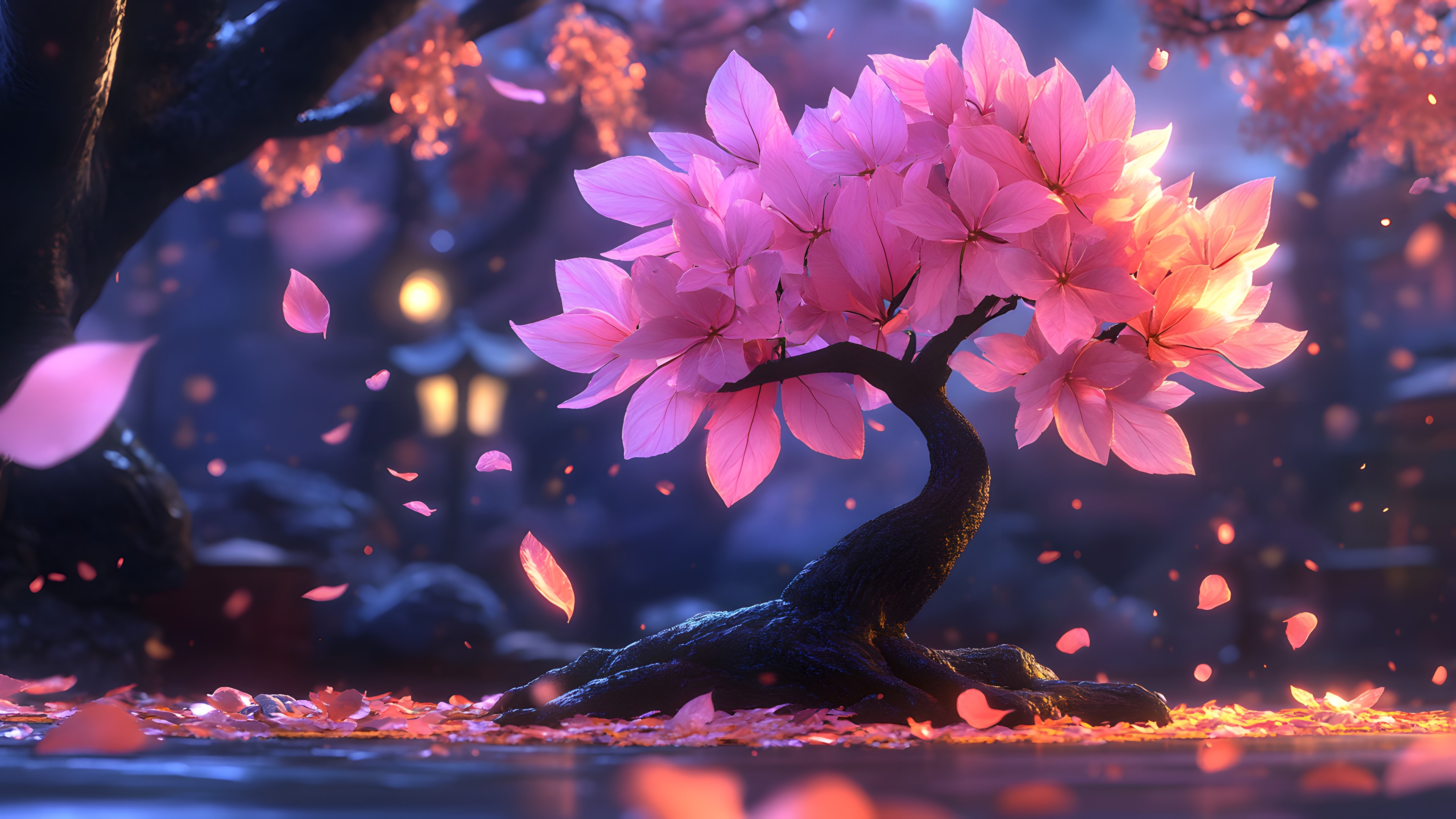 Flower, Petal, Branch, Pink, Spring, Blossom, Flowering plant, Purple, Twig, Night, Prunus, Apples, Magnolia