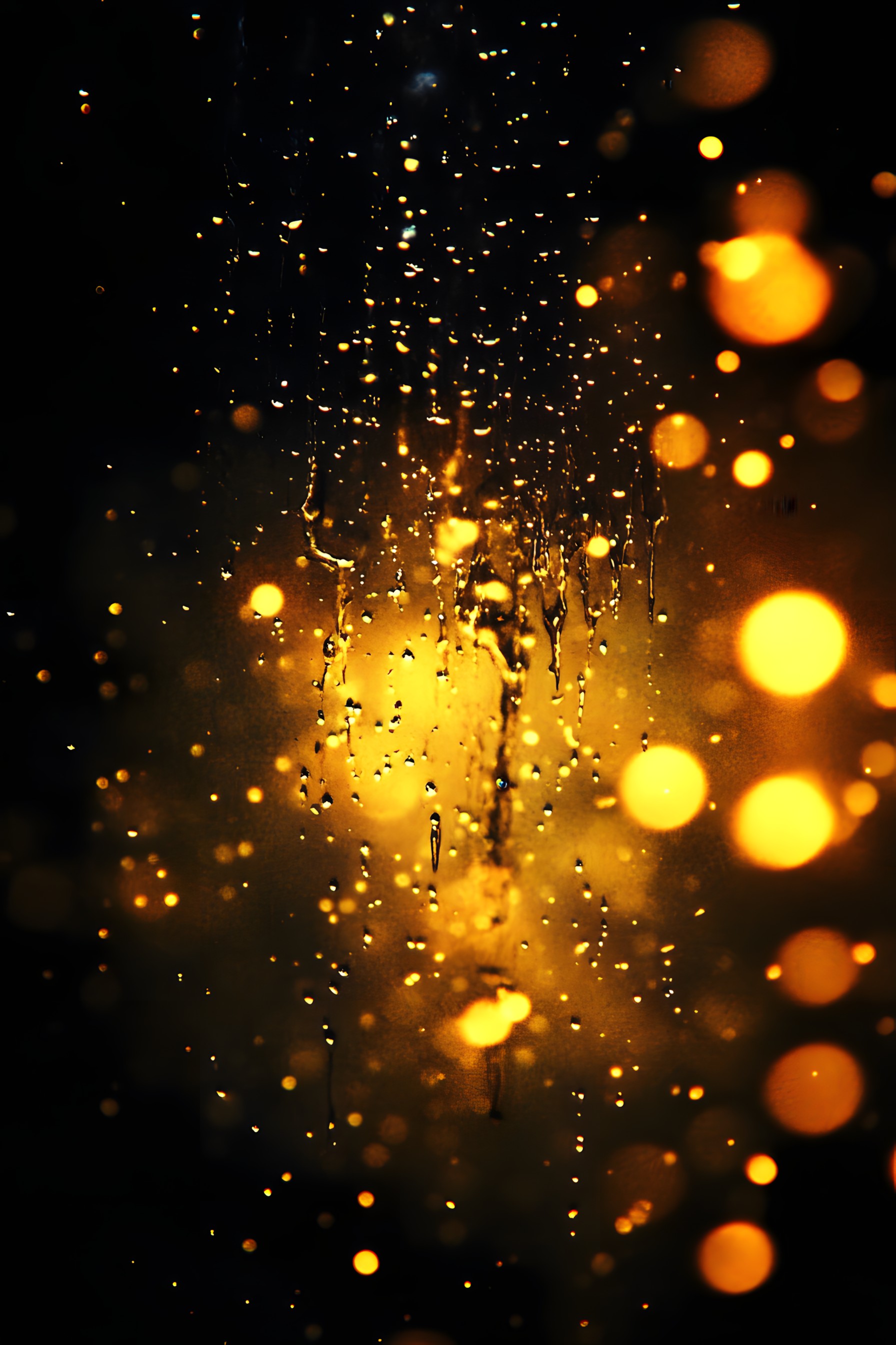 Yellow, Orange, Liquid, Lighting, Night, Midnight, Moisture, Drop, Precipitation