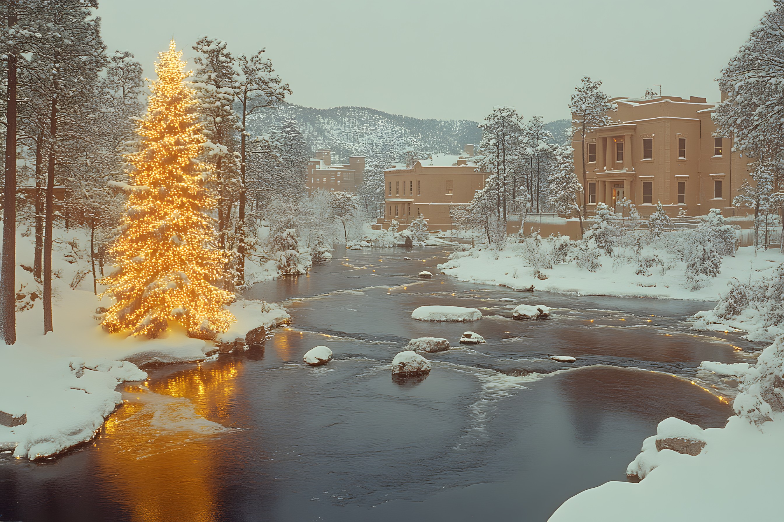 Winter, Snow, Freezing, Larch, Frost, Reflection, Precipitation, Conifers, Ice, Evergreen, Evening, Pine family, Fir, Pine, Spruce-fir forests, Cupressaceae, Winter storm