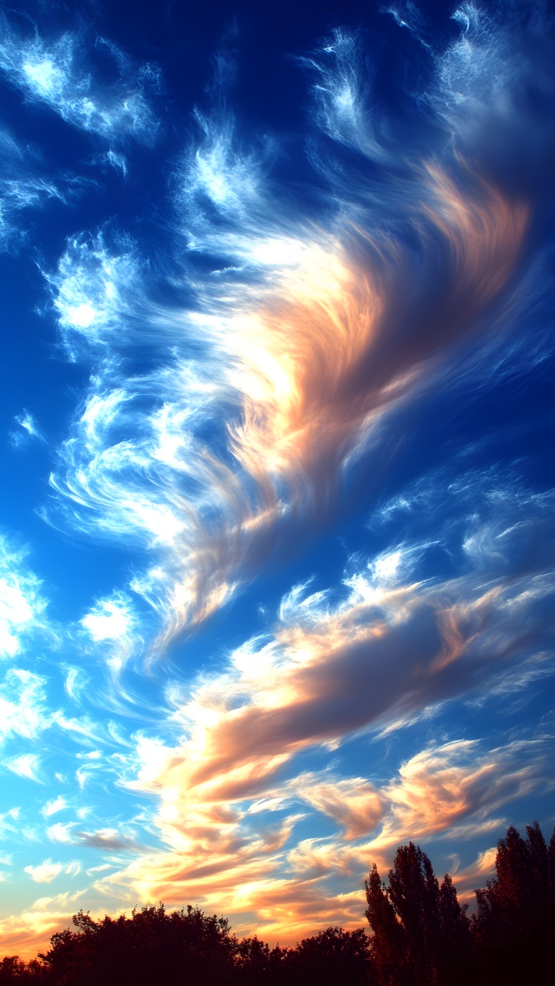 Cloud, Sky, Blue, Daytime, Orange, Cumulus, Afterglow, Dusk, Sunset, Evening, Sunlight, Meteorological phenomenon, Sunrise, Heat, Red sky at morning, Dawn, Wind, Backlighting