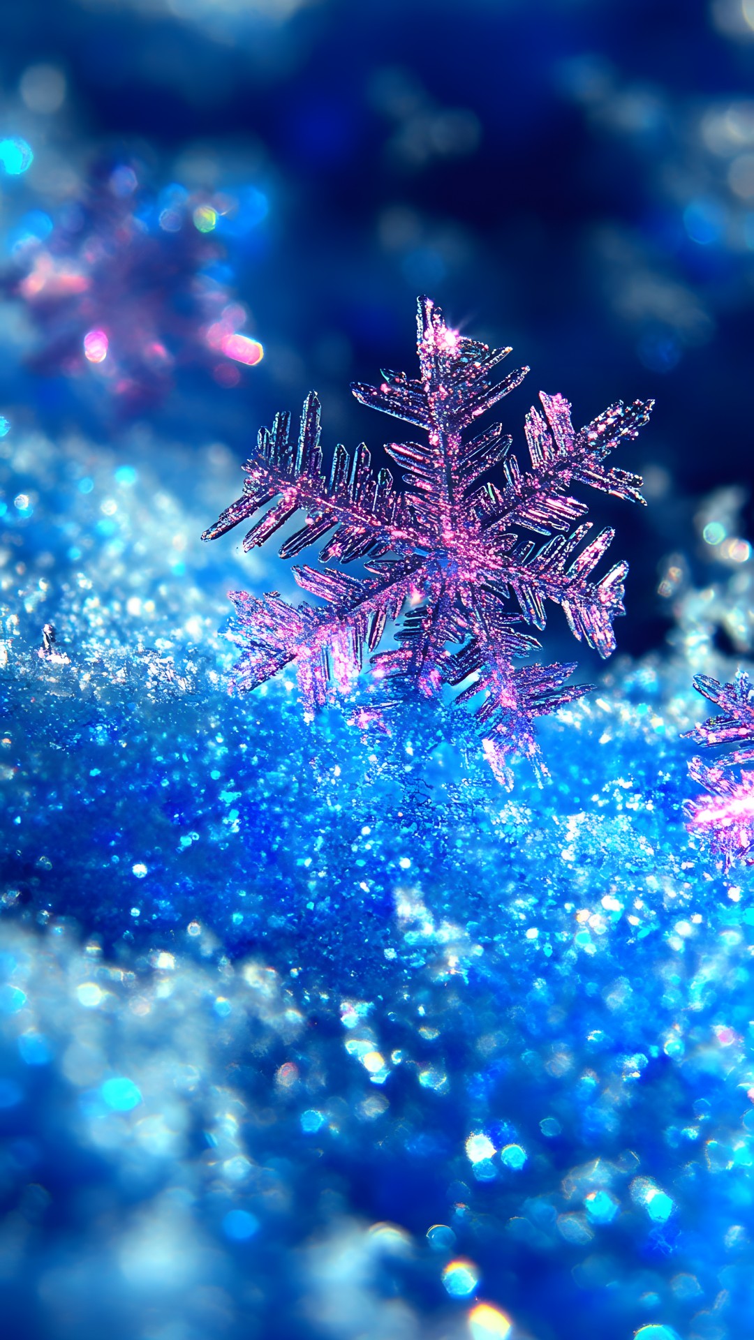 Blue, Winter, Snowflake, Night, Star