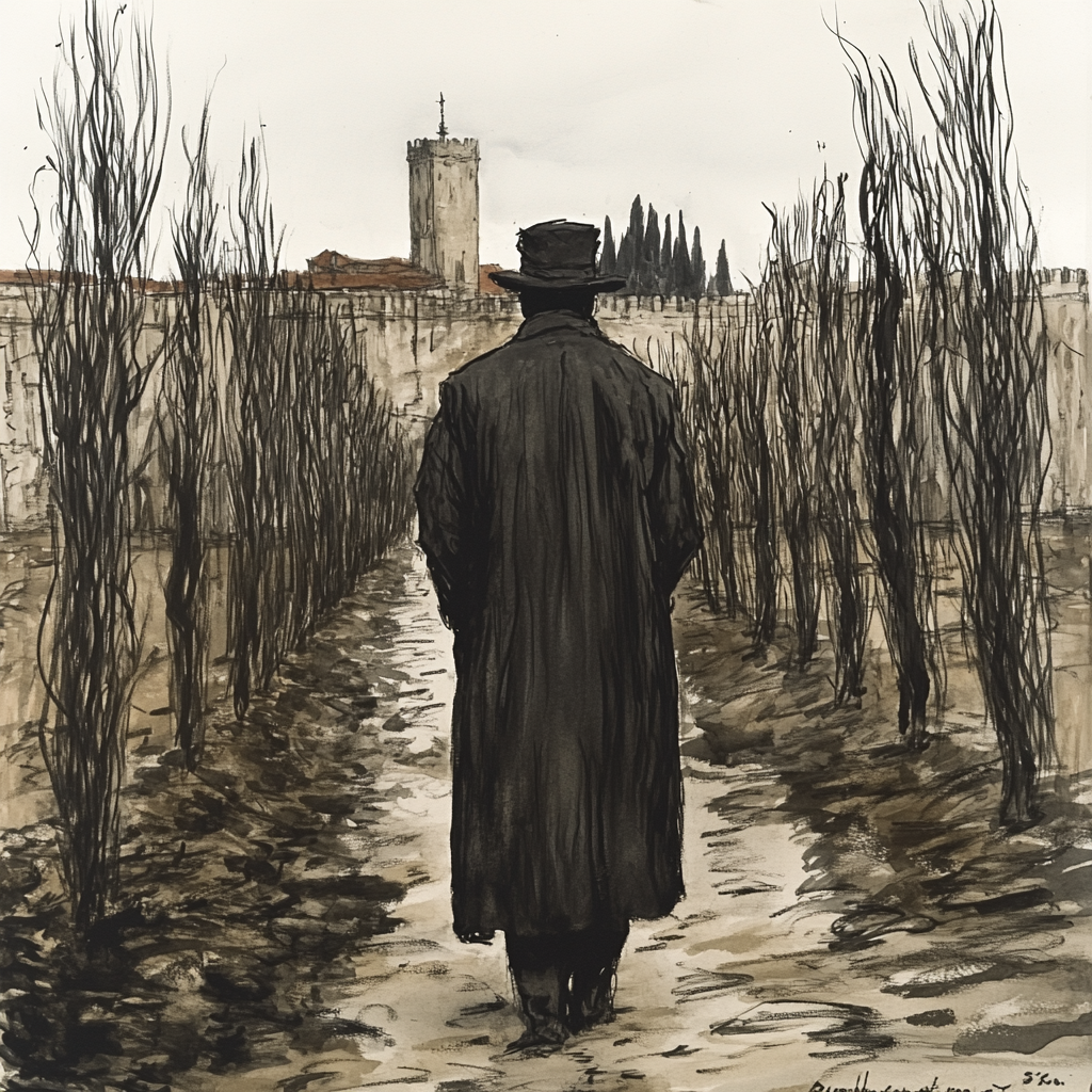 Hat, Visual arts, Fedora, Paint, Modern art, Walking, Frock coat, Sun hat