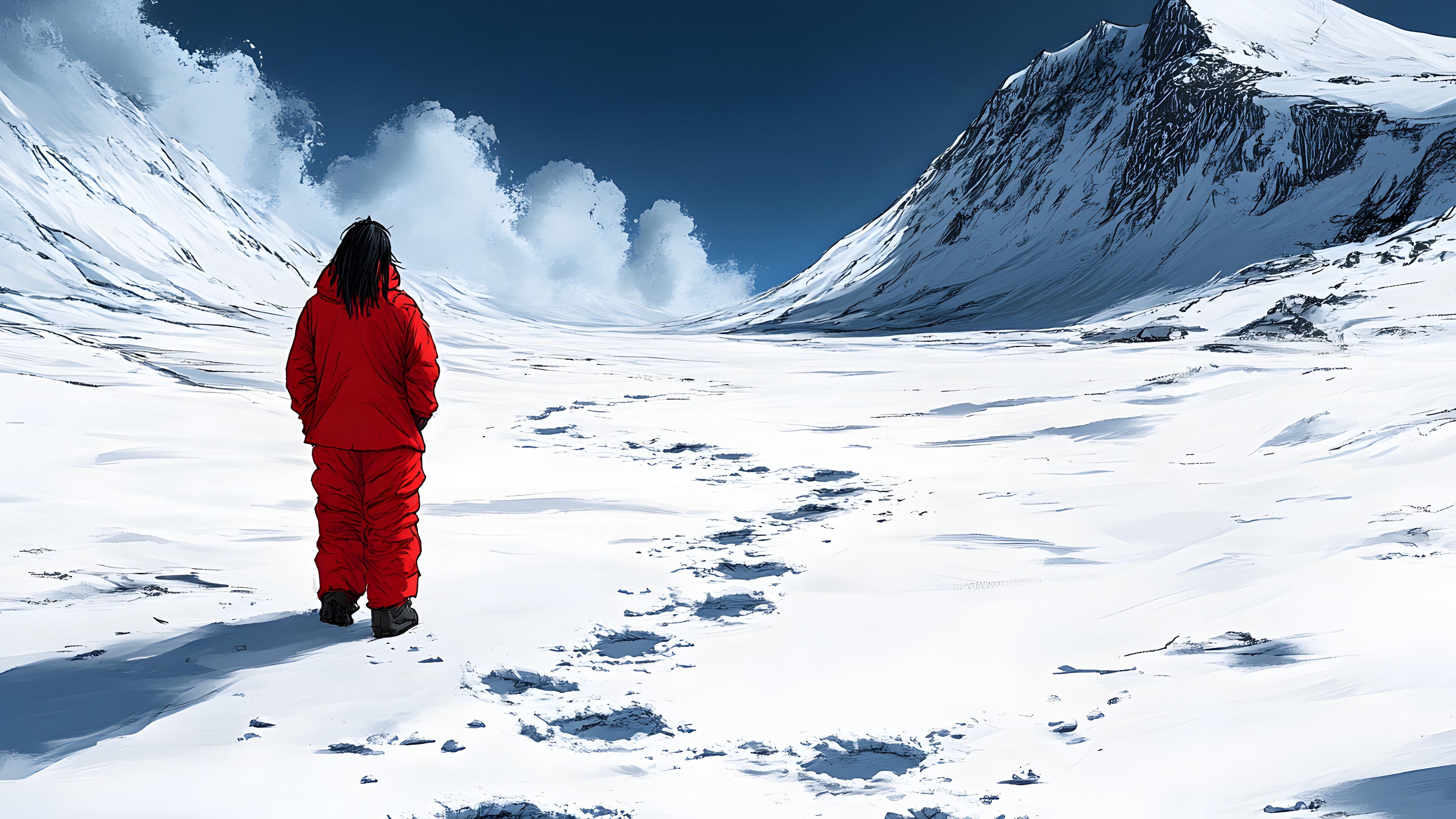 Snow, Winter, Mountainous landforms, Mountain, Glacial landform, Ice cap, geological phenomenon, Recreation, Glacier, Freezing, Mountaineer, Summit, Mountain range, Adventure, Jacket, Slope, Arctic, Alps, Nunatak, Ridge