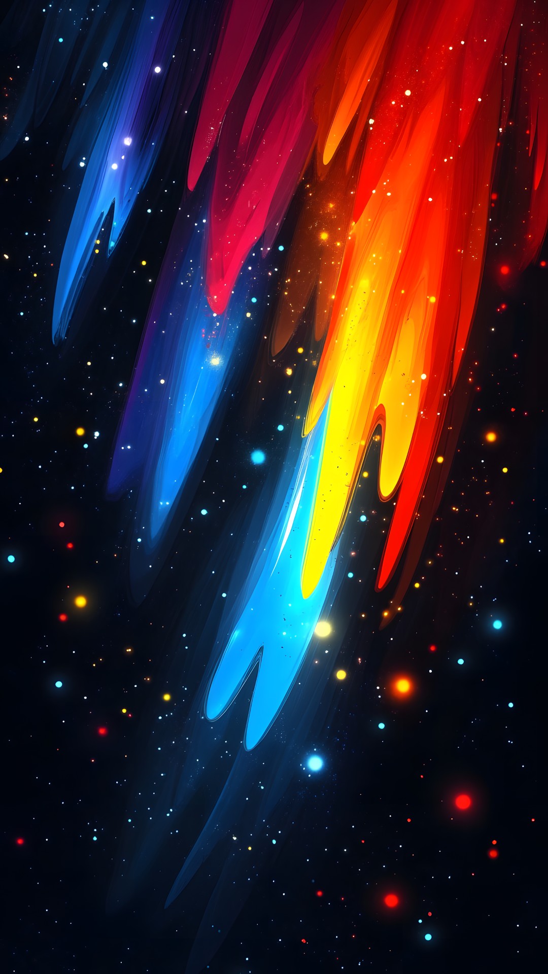 Blue, Red, Orange, Astronomical object, Graphics, Graphic design, Star, Universe, Night