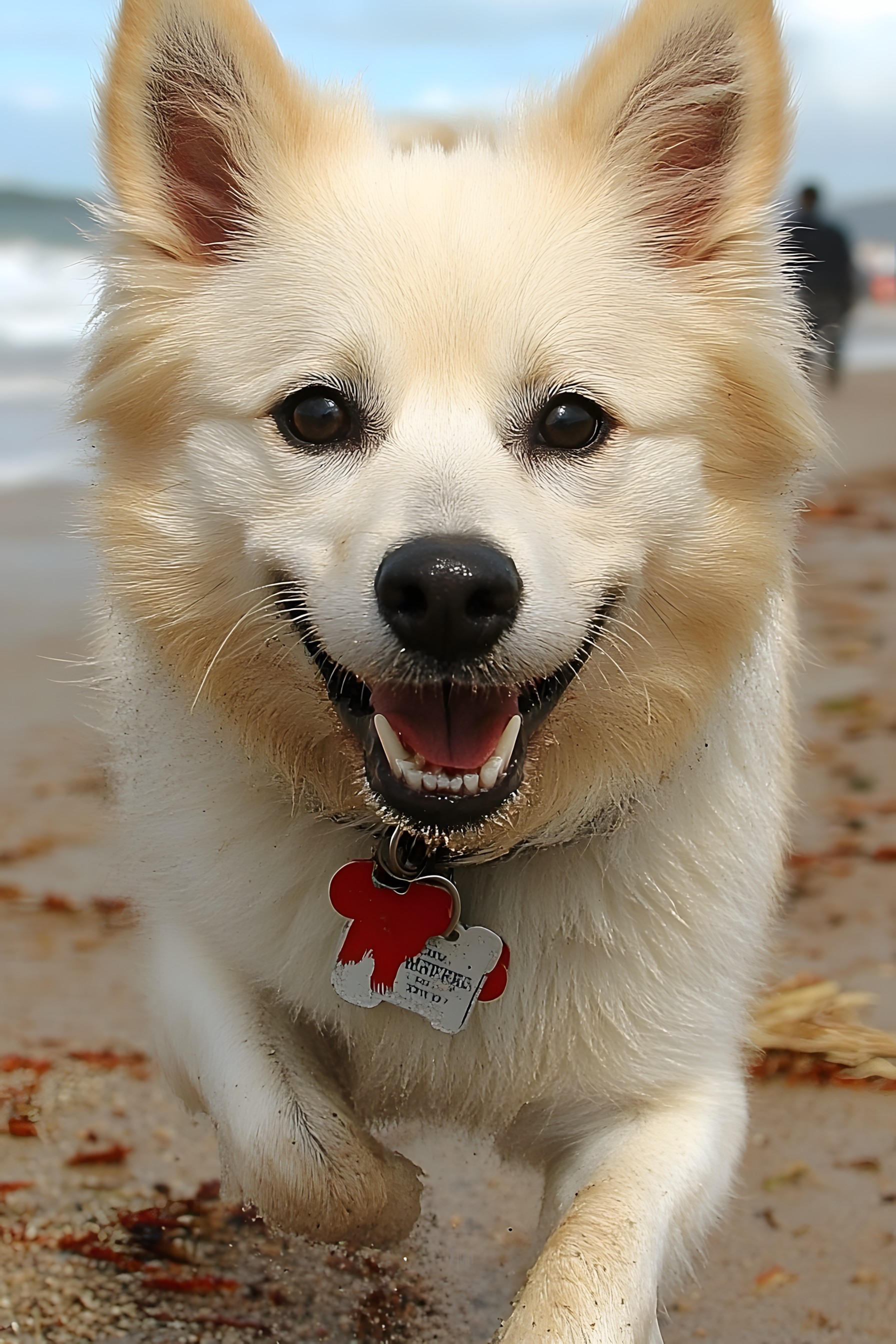 Dog, Carnivores, Snout, Tooth, Spitz, Working animal, Tongue, Collar, Fur, Canidae, Pet Supply, Dog collar, Indian Spitz, Volpino, German Spitz Mittel, Whiskers, Dog Supply, Toy dog, Paw, German Spitz