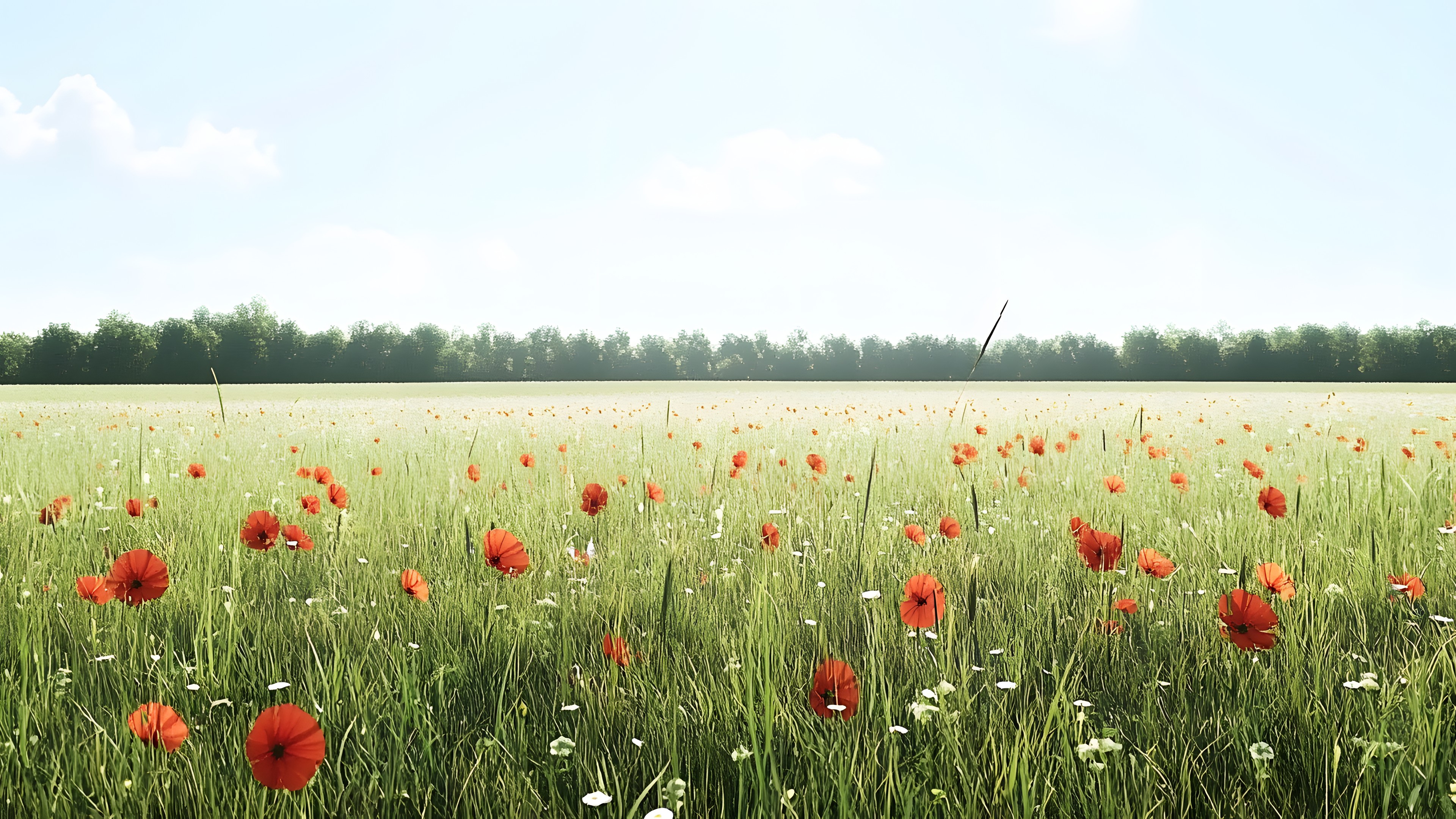 Green, Red, Plants, Field, Grassland, Ecoregion, Agriculture, Plain, Meadow, Grasses, Plantation, Prairie, Crop, Steppe, Flowering plant, Herbaceous plant, Plant stem, Wildflower, Farm, Poppies