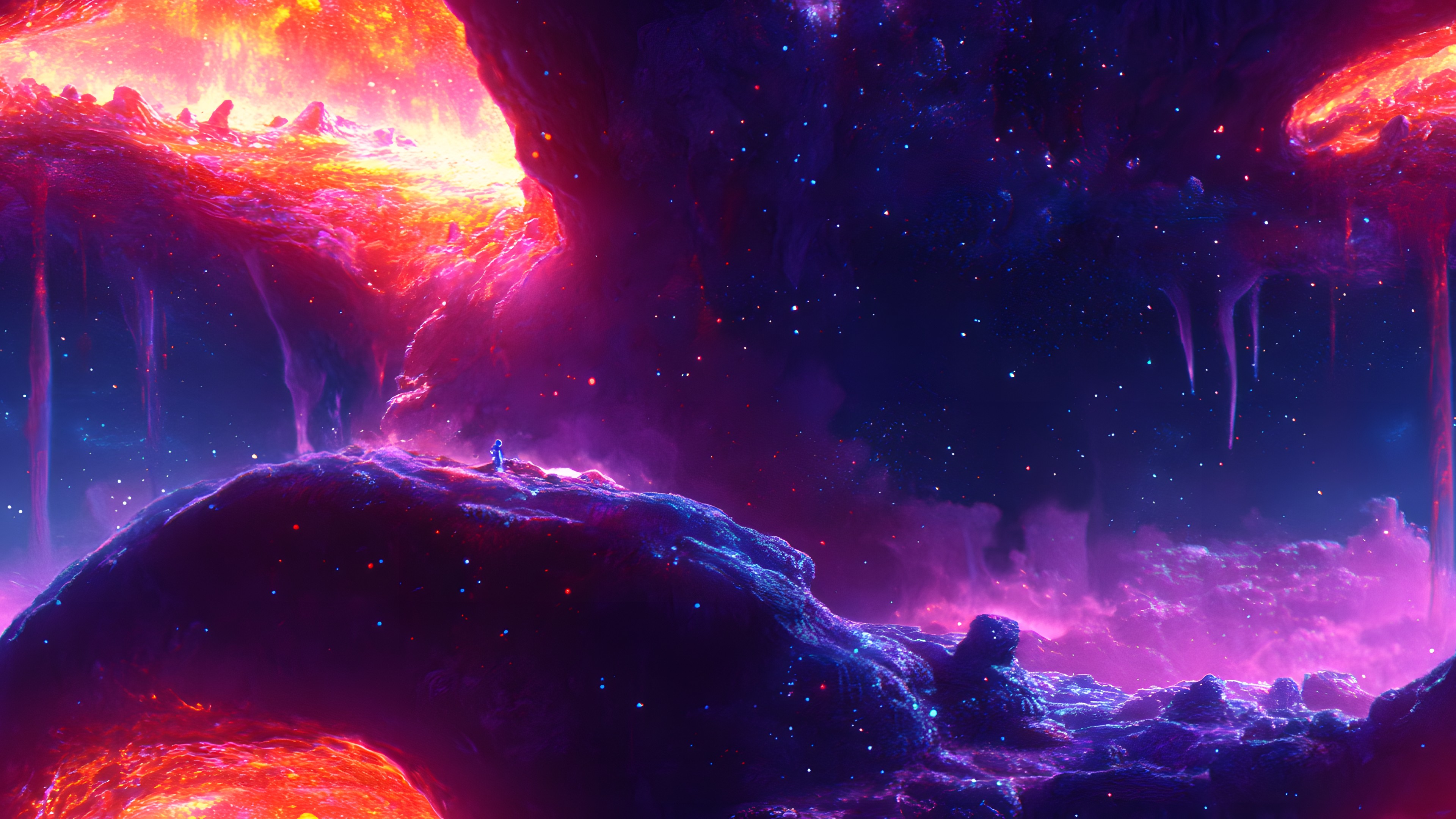 Red, Outer space, Astronomical object, Universe, geological phenomenon, Astronomy, Star, Night, Nebula, Galaxy, Graphics, Fractal art, Science, Graphic design, Aurora, Celestial event, Planet