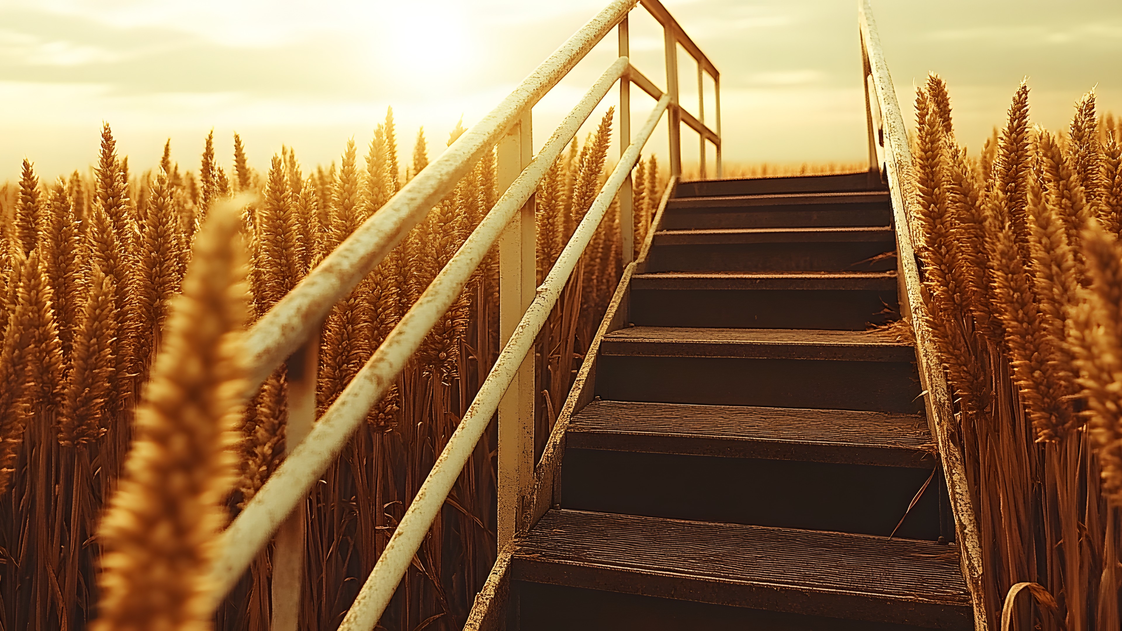 Sunrise, Sunlight, Morning, Sunset, Evening, Field, Afterglow, Agriculture, Crop, Dusk, Lens flare, Plank, Sun, Dawn, Fence