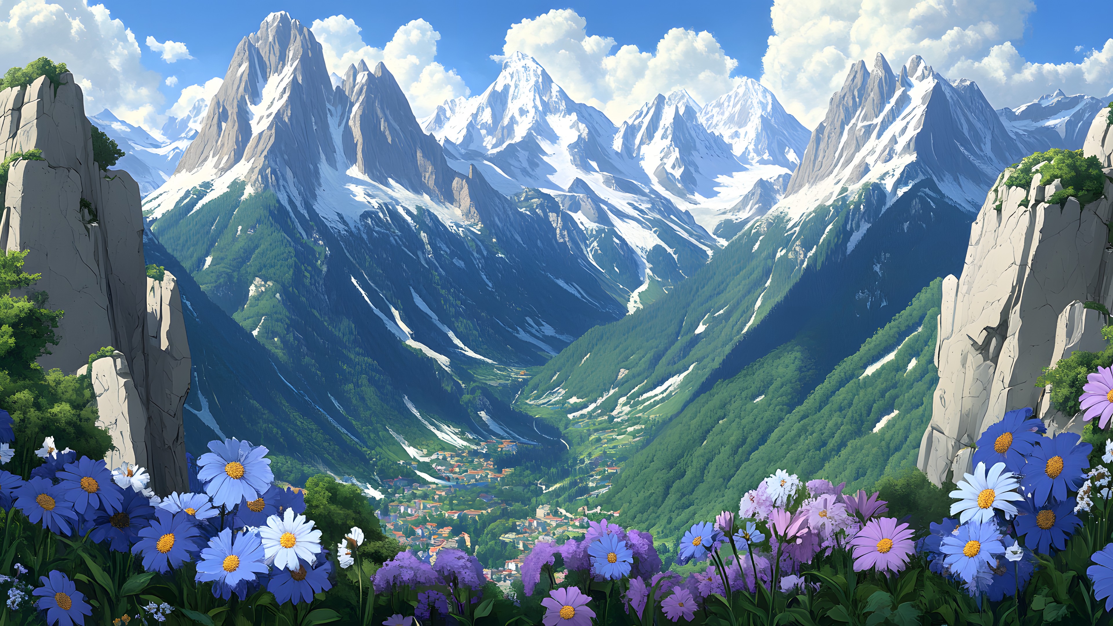 Mountainous landforms, Mountain, Mountain range, Hill, Natural landscape, Highland, Ridge, Valley, Glacial landform, Hill station, Alps, Summit, Meadow, Massif, Glacier, Fell, Wildflower, Arête, Batholith, Mount Scenery