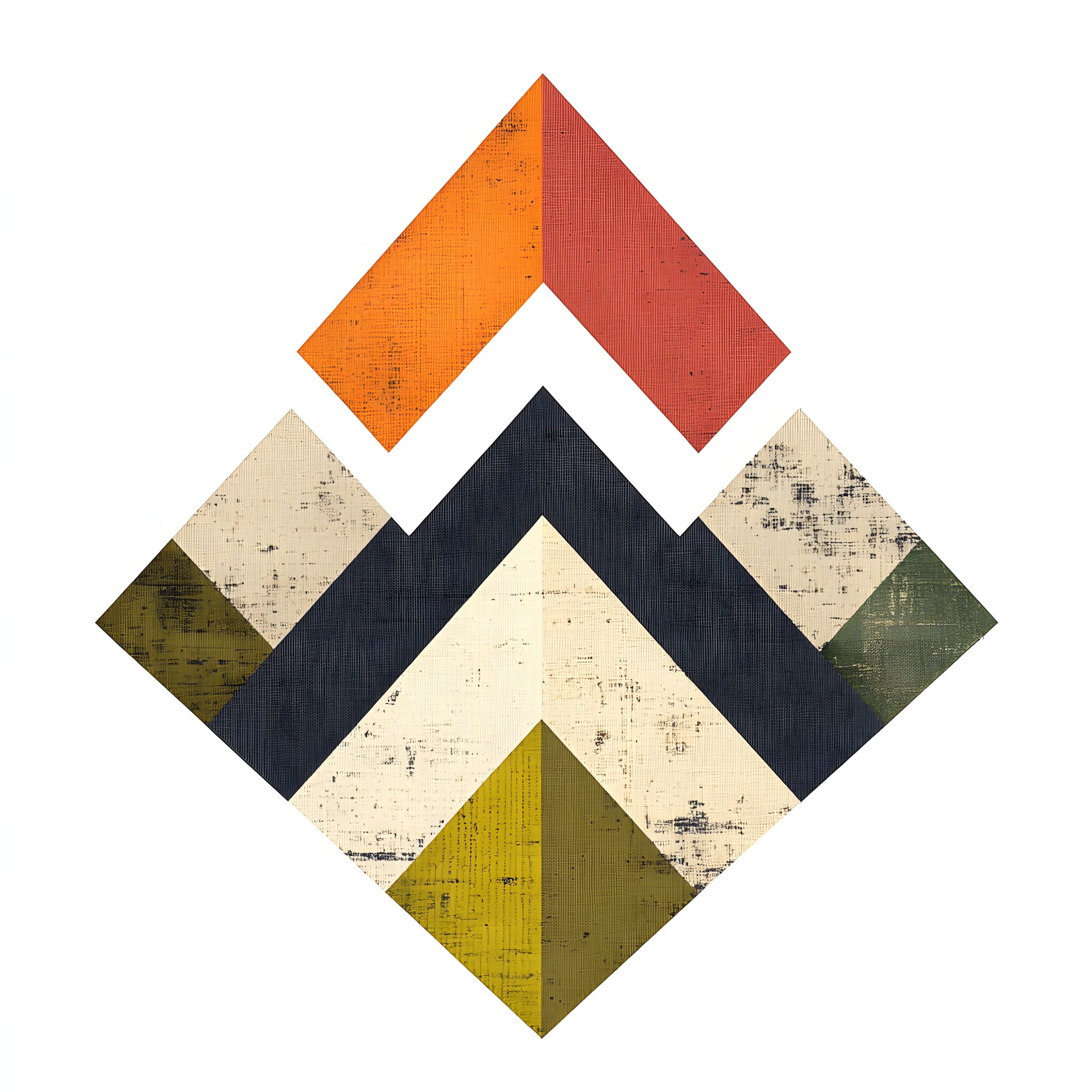 Yellow, Orange, Brown, Symmetry, Triangle, Graphic design, Graphics, Rug, Pattern, Motif