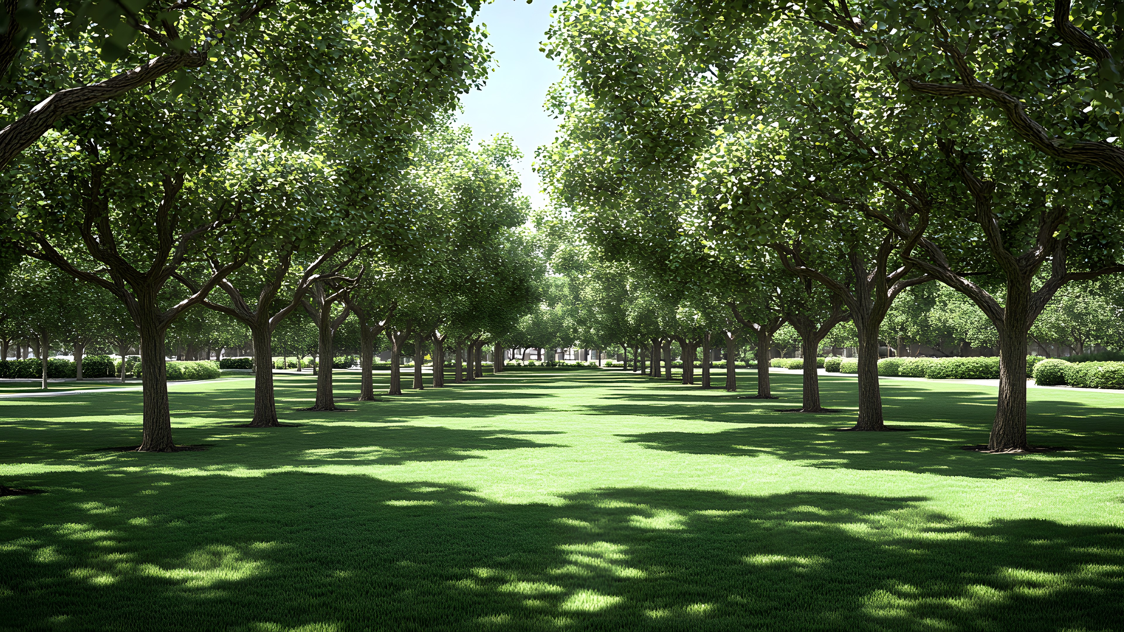 Green, Grass, Leaf, Groundcover, Spring, Woody plant, Garden, Plantation, Park, Lawn, Shade, Landscaping, Grove