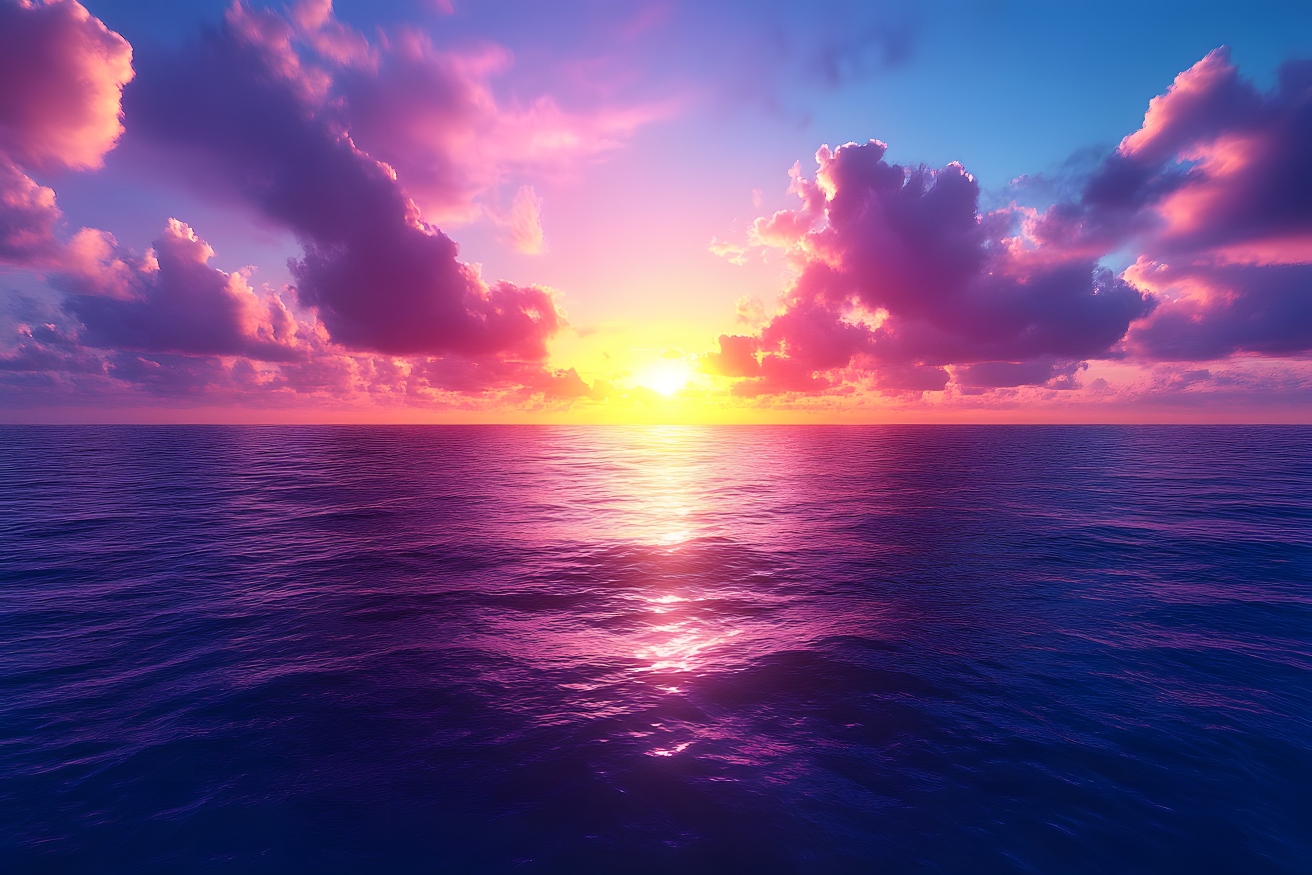 Blue, Sky, Cloud, Horizon, Body of water, Afterglow, Sunset, Dusk, Fluid, Sunrise, Sea, Ocean, Liquid, Orange, Sun, Red sky at morning, Evening, Sunlight, Reflection, Meteorological phenomenon