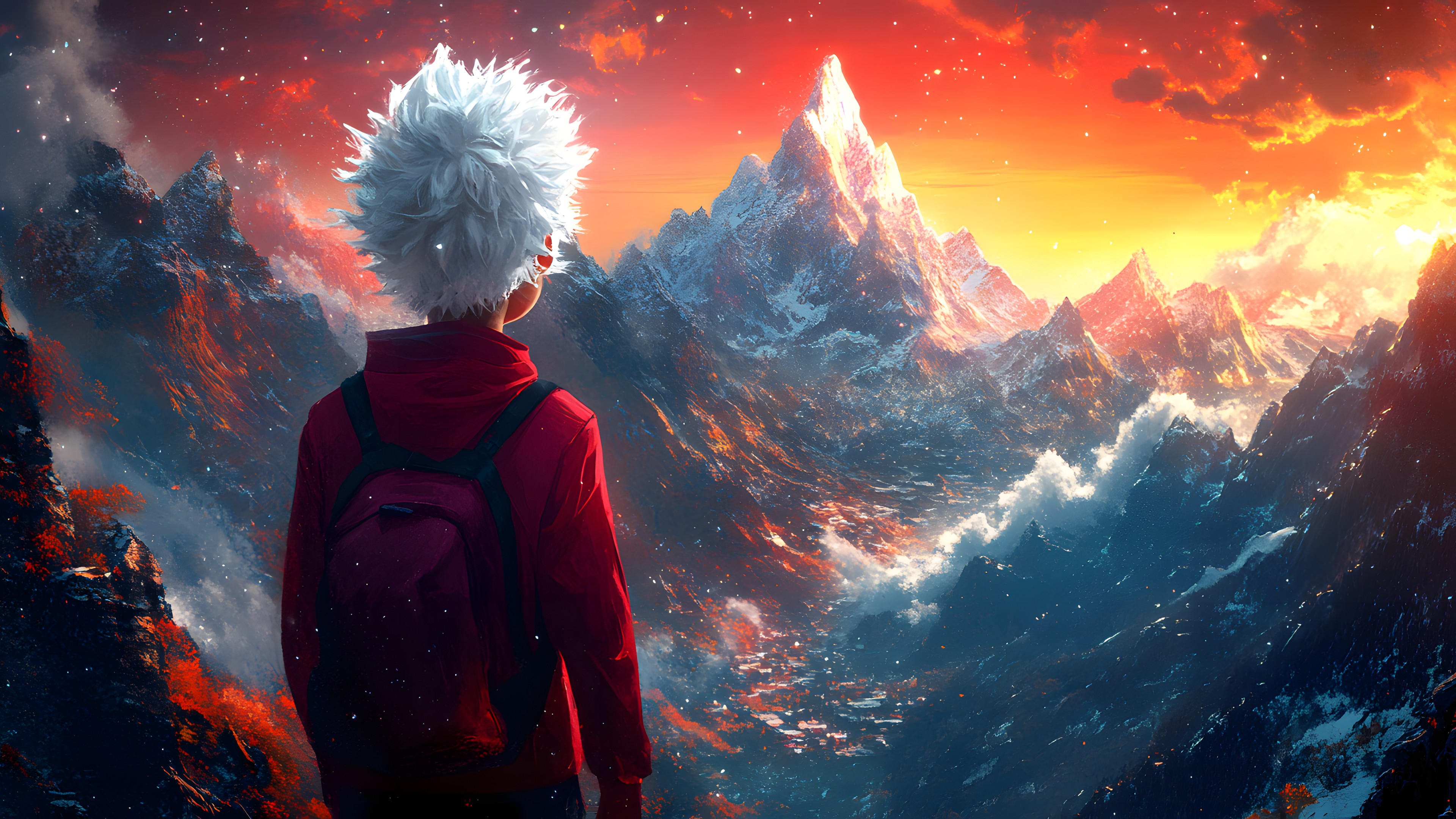 Red, geological phenomenon, Fictional character, CG artwork, Anime, Animation