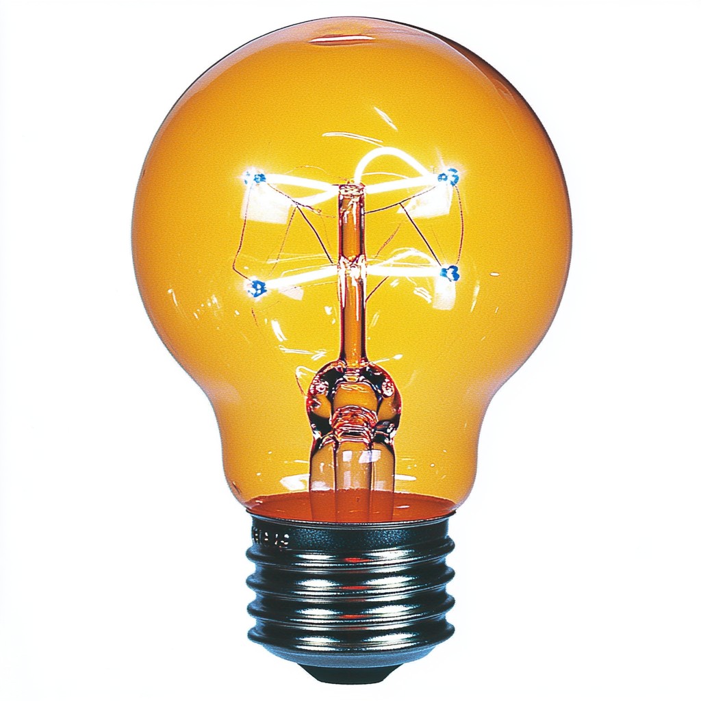 Yellow, Orange, Incandescent light bulb