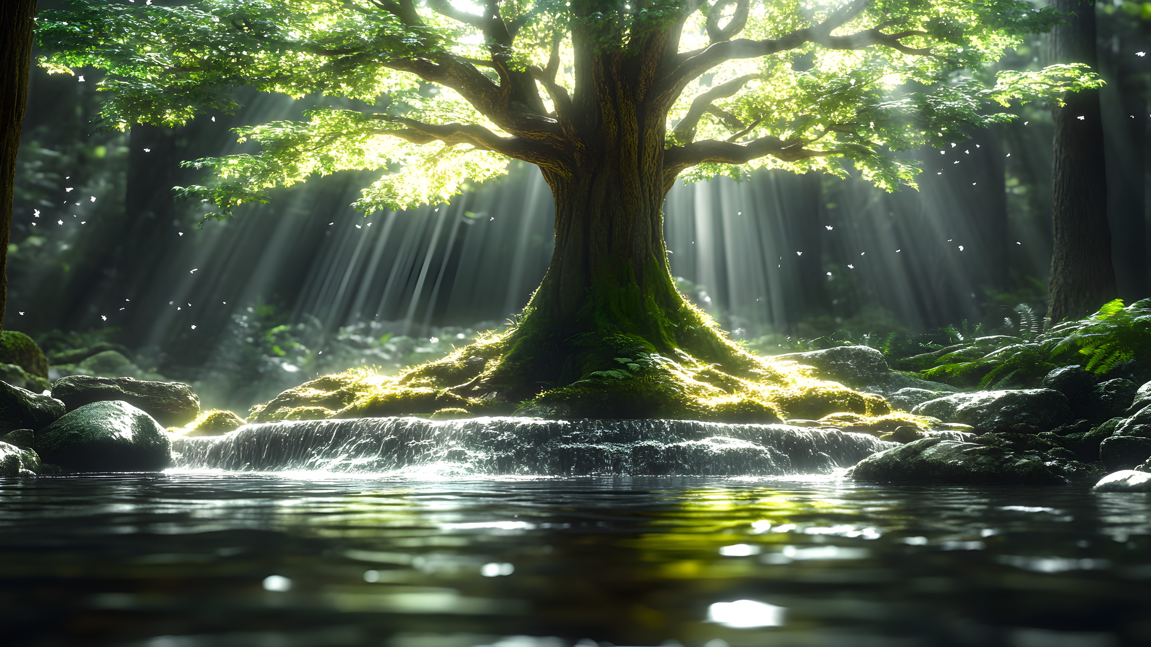 Nature, Branch, Natural landscape, Forest, Trunk, Woody plant, Jungle, Old-growth forest, Woodland, Bayou, Valdivian temperate rain forest, Reflection, Night, Riparian forest, Temperate broadleaf and mixed forest, Rainforest, Swamp, Root, Northern hardwood forest