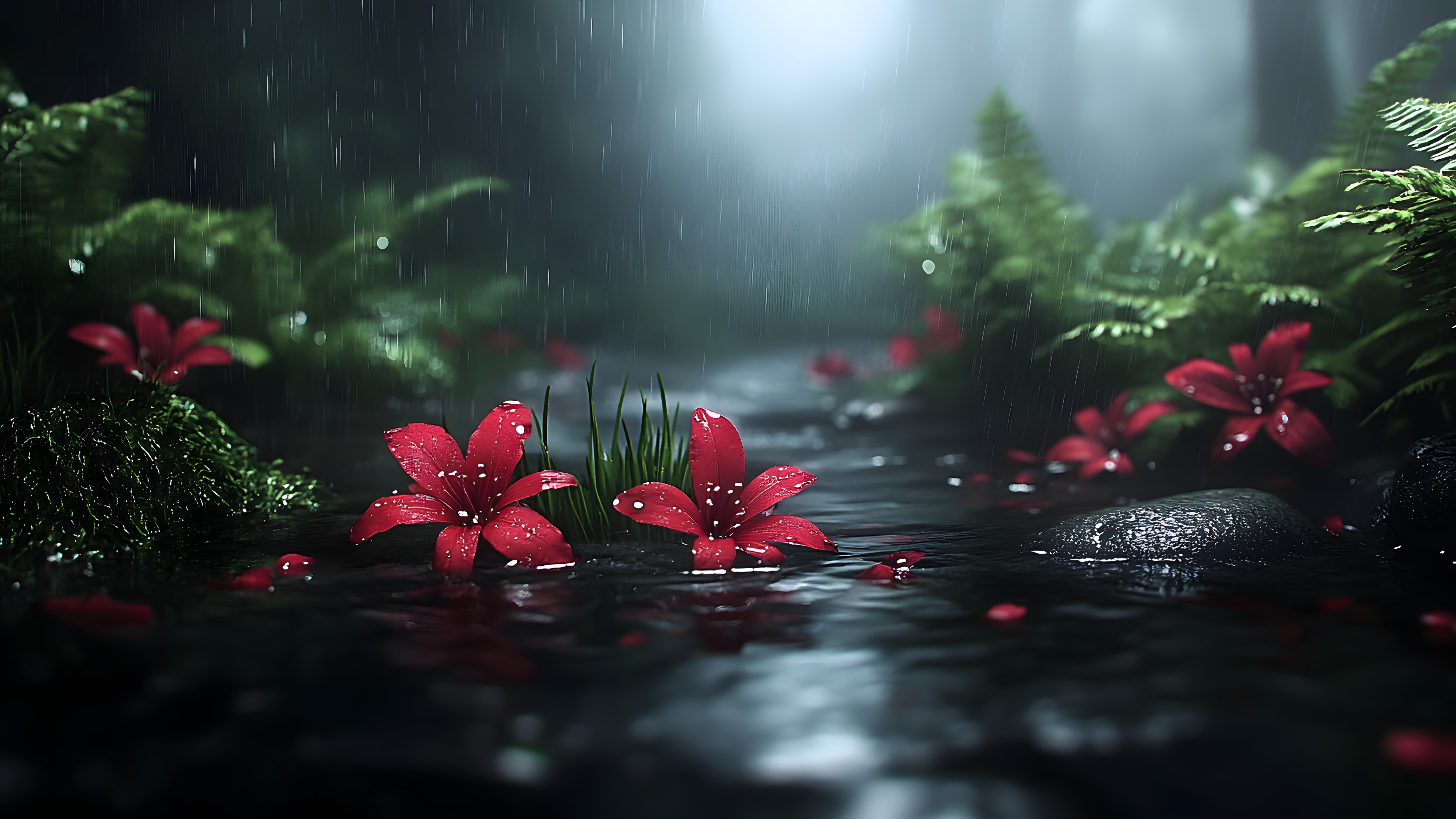 Flower, Petal, Flowering plant, Precipitation, Reflection, Geraniums