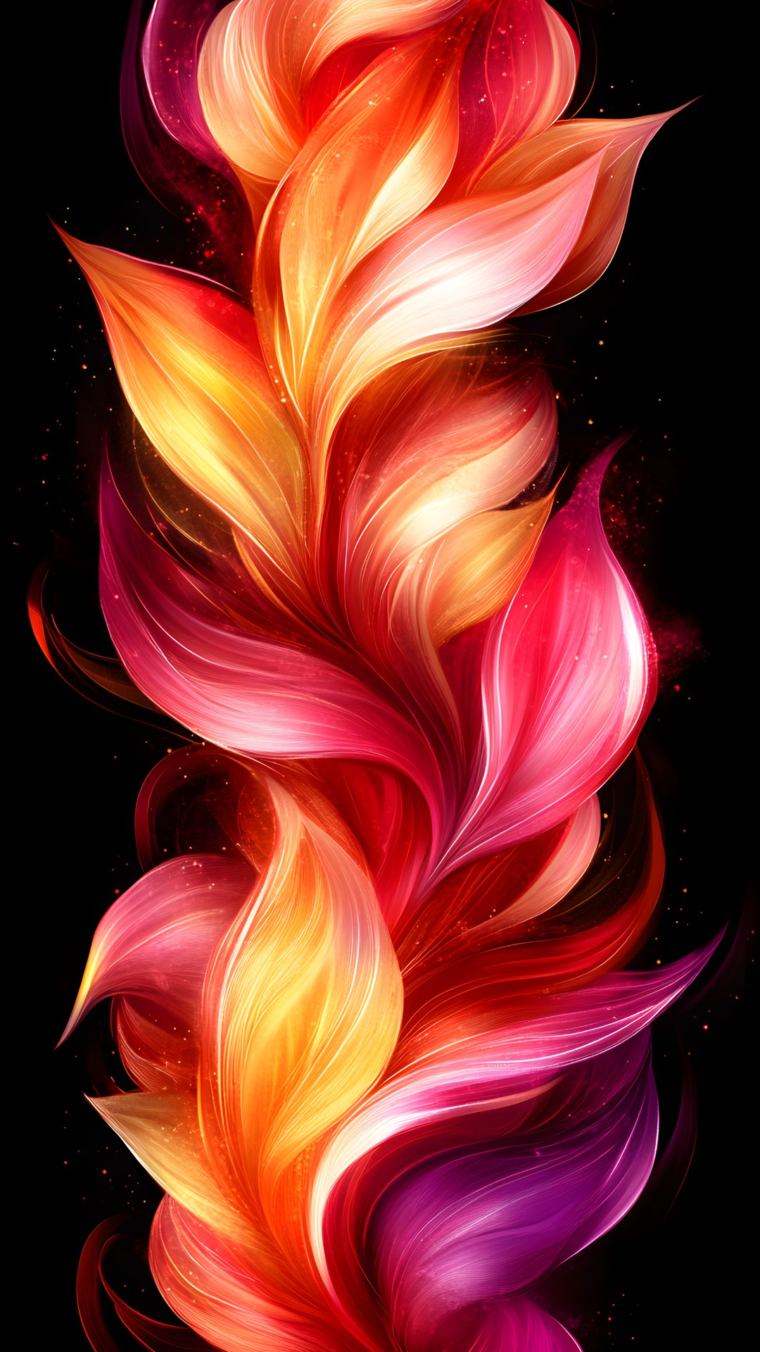 Red, Orange, Pink, Graphics, Fractal art, Graphic design