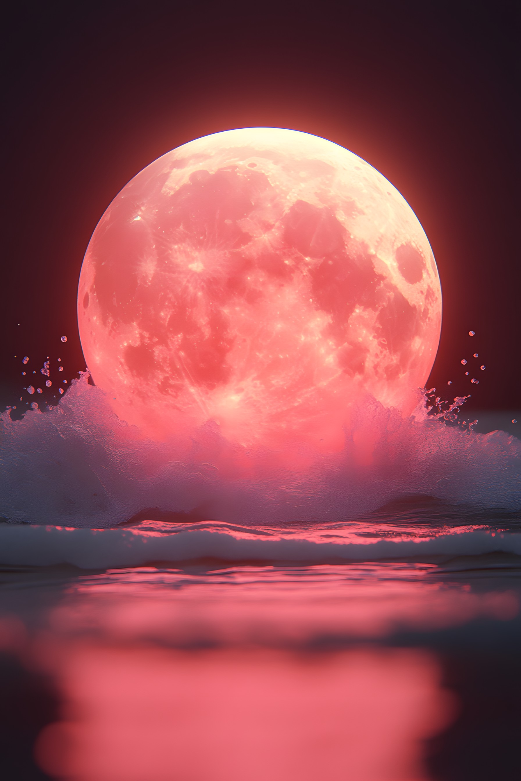 Red, Astronomical object, Moon, Pink, Full moon, Sphere, Celestial event, Moonlight, Night, Astronomy