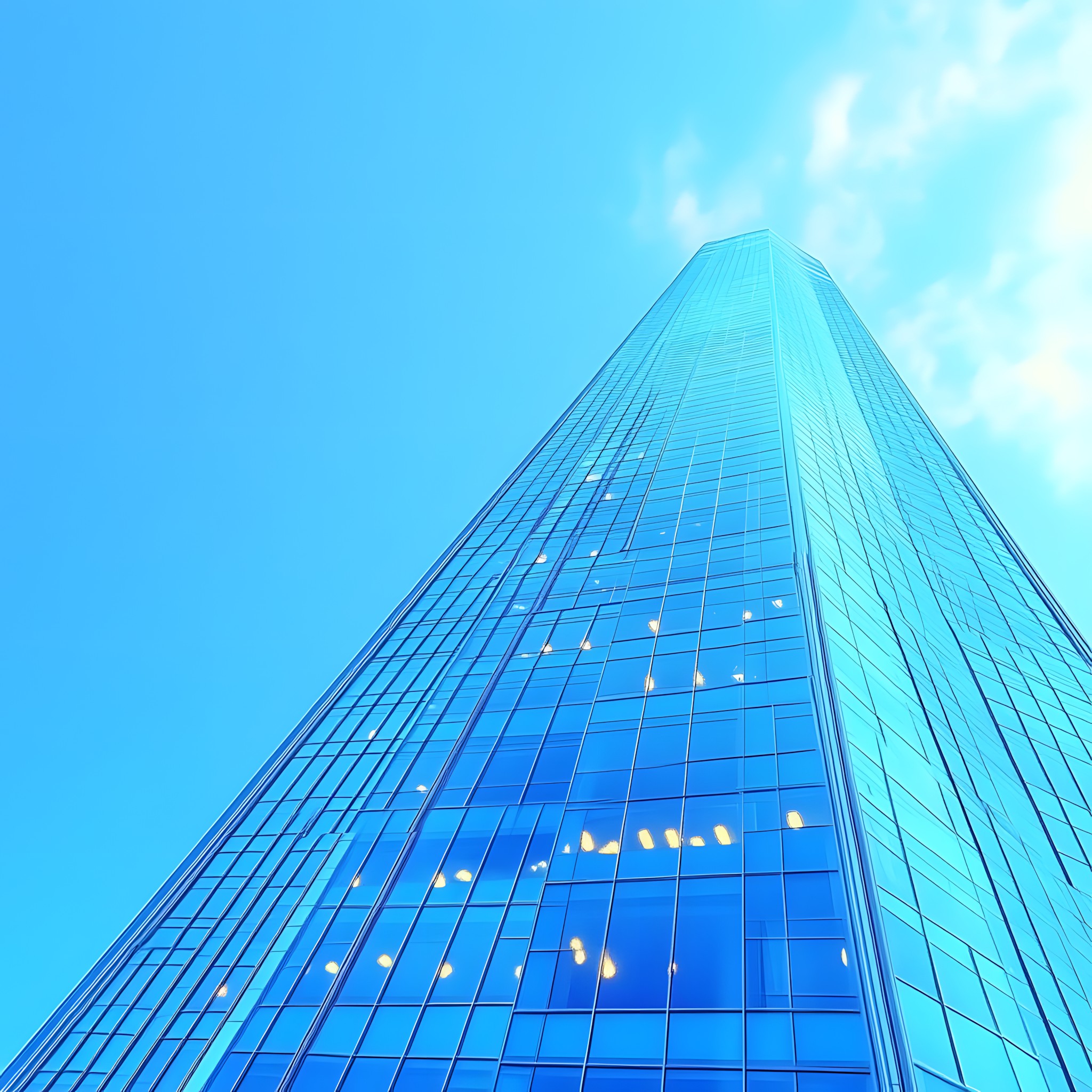 Blue, Daytime, Skyscraper, High-rise building, Commercial building, Metropolitan area, Tower, Composite material, Metropolis, Glass, Headquarters, Engineering, Condominium, Reflection, Design, Corporate headquarters, Company