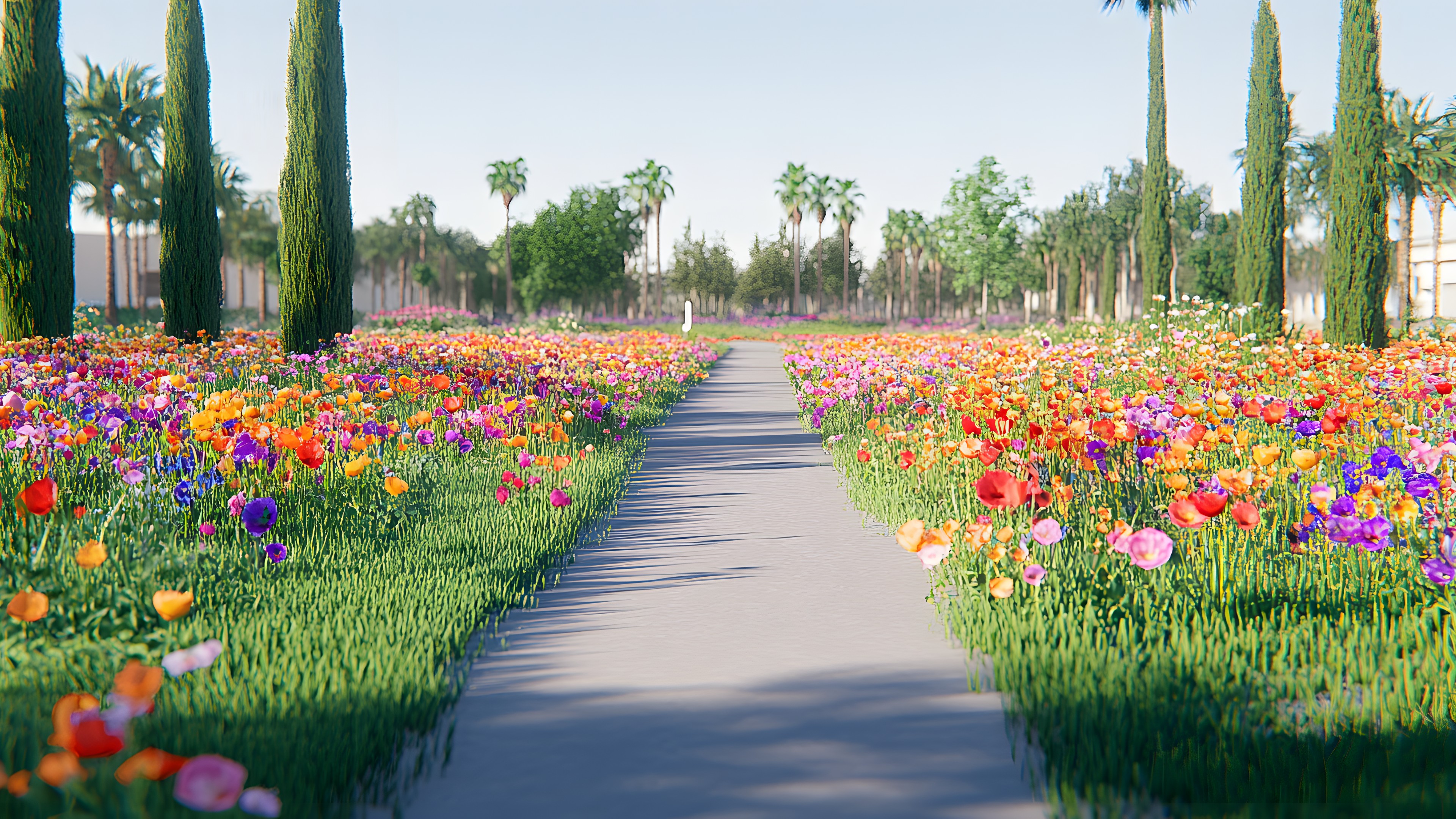 Flower, Plants, Garden, Petal, Flowering plant, Spring, Plantation, Botanical garden, Wildflower, Park, Herbaceous plant, Tulip, Landscaping, Palm trees, Perennial plant, Lilies, Forb, Lupine