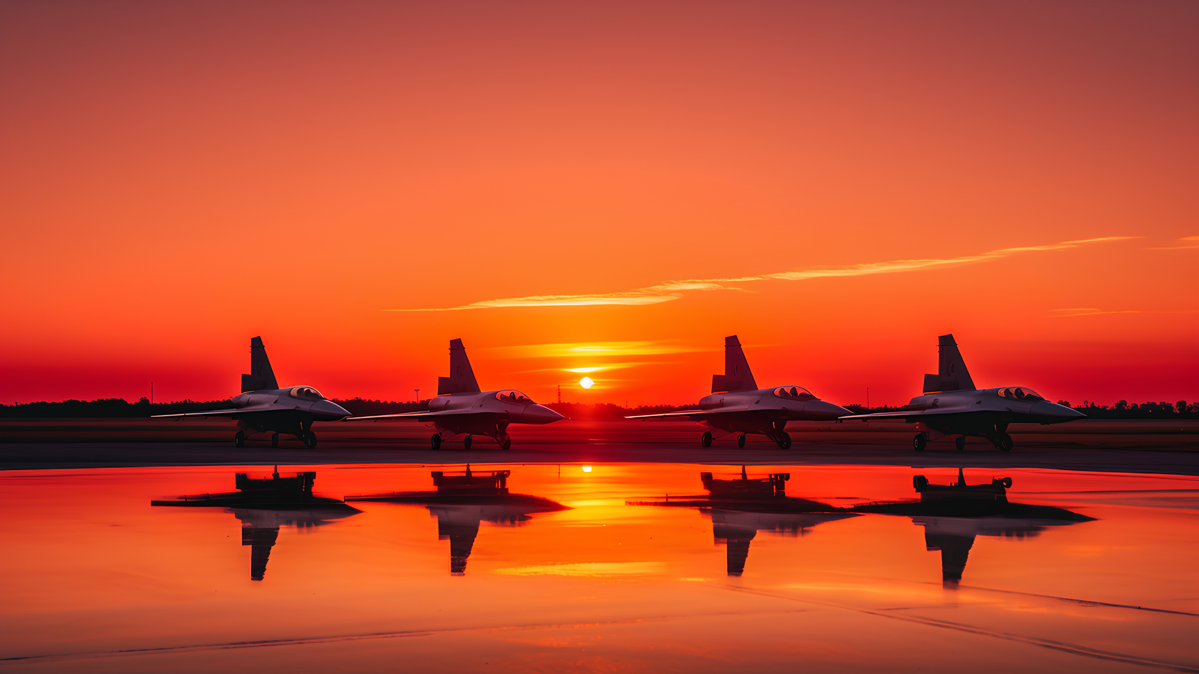 Sky, Water, Atmosphere, Vehicle, Aircraft, Afterglow, Airplane, Dusk, Red sky at morning, Sunlight, Air travel, Aviation, Lake, Sunrise, Sunset, Horizon, City, Sun, Calm, Dawn