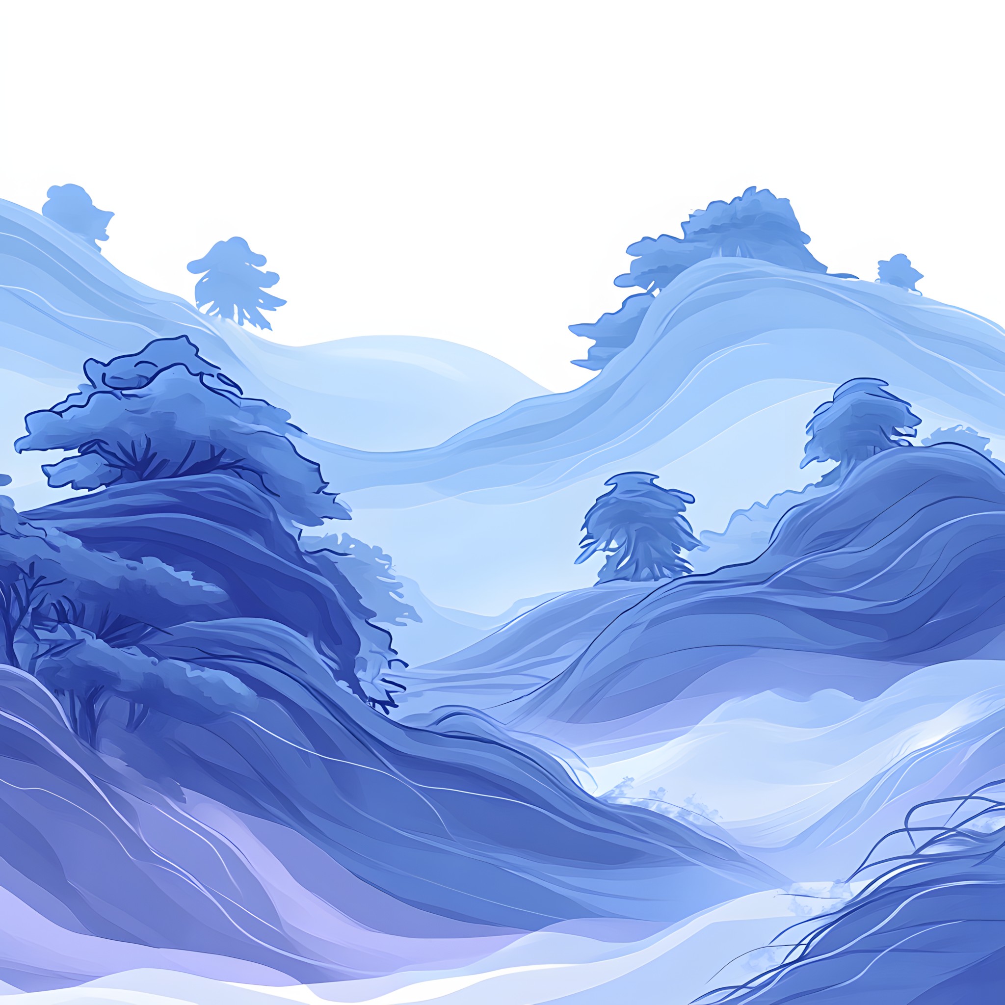 Blue, Glacier, Glacial landform, Wind wave, Wind, Graphics, Ice cap, Winter, Wave, Arctic, Watercolor painting, Snow