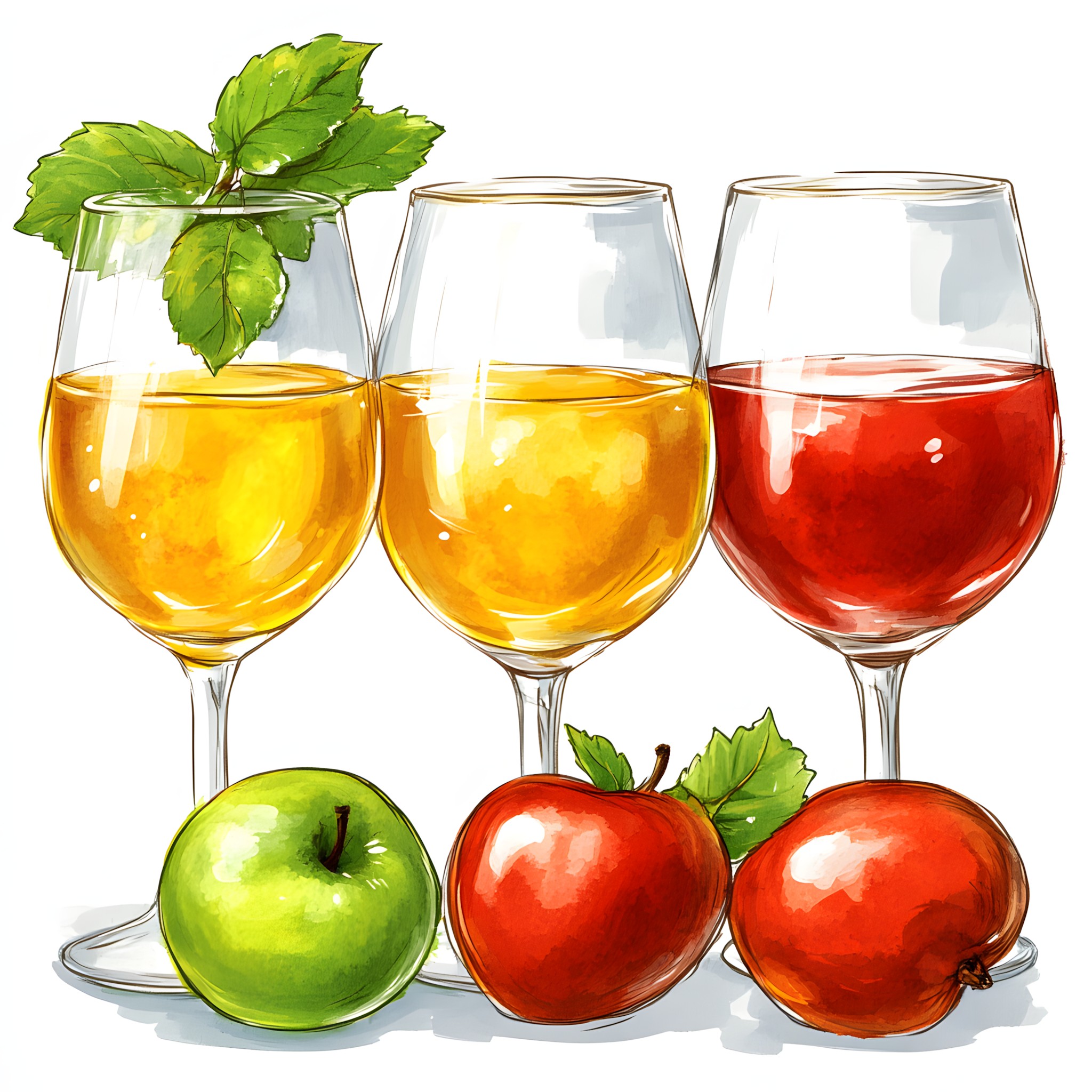 Stemware, Produce, Natural foods, Fruit, Drinkware, Wine glass, Champagne glass, Wine cocktail, Barware, Cocktail, Classic cocktail, Liquor, Clip art, Food, Apple, Still life, Apples, Juice