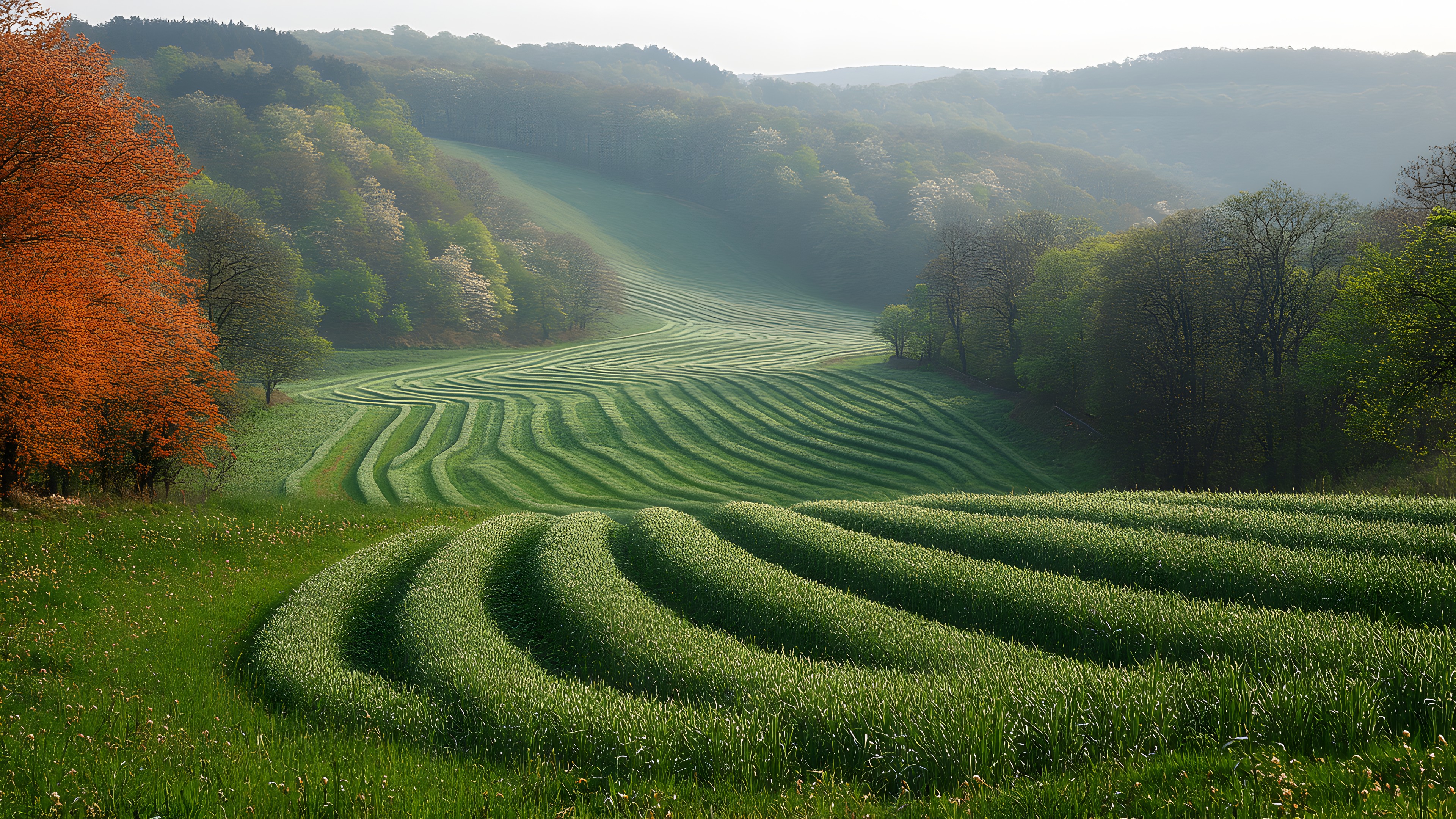 Green, Agriculture, Field, Grassland, Plantation, Plain, Grasses, Groundcover, Meadow, Pasture, Crop, Farm, Hill station, Prairie, Terrace, Paddy field