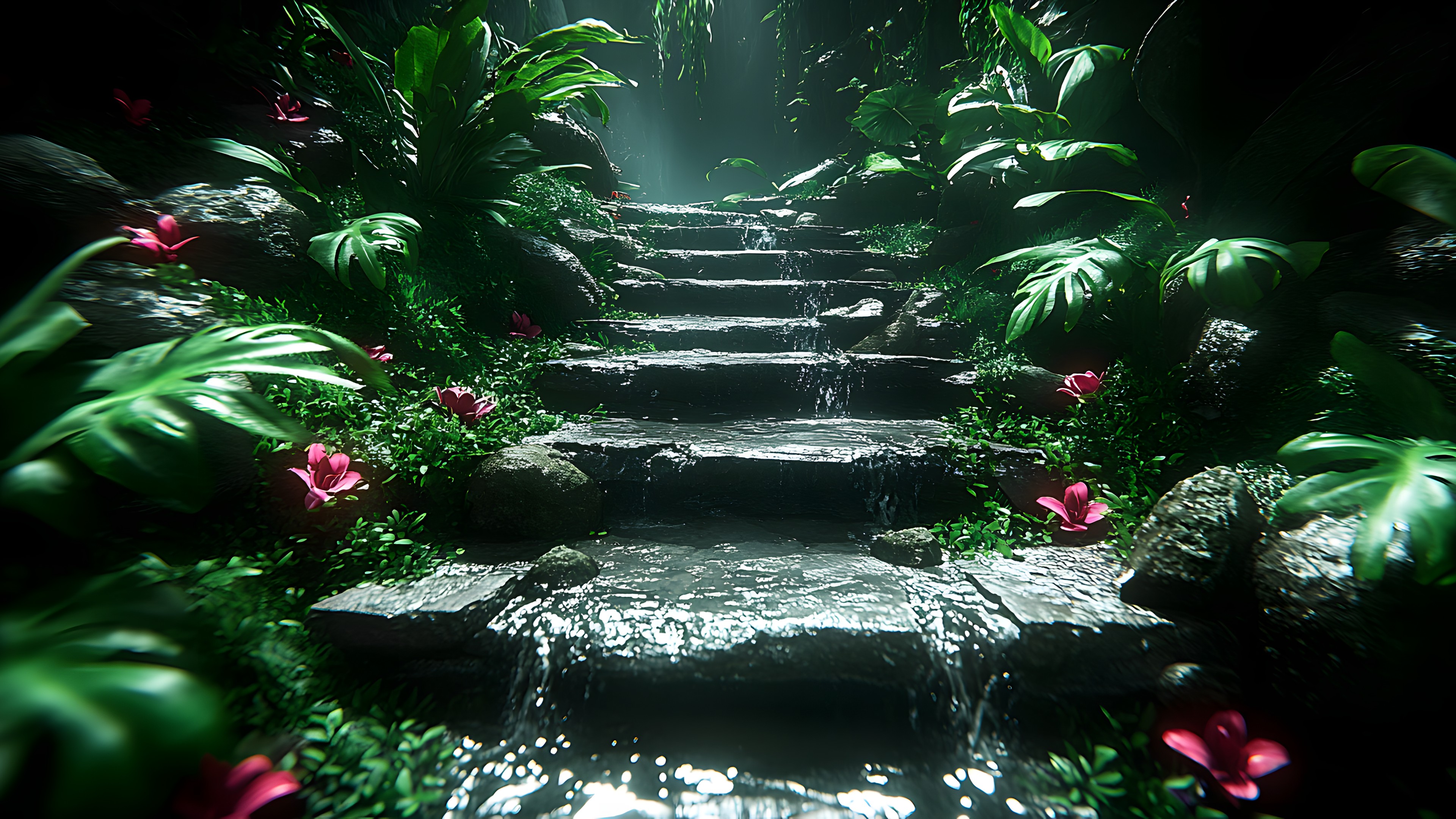 Nature, Garden, Jungle, Rainforest, Botanical garden, Old-growth forest, Palm trees, Fern, Vascular plant, Valdivian temperate rain forest