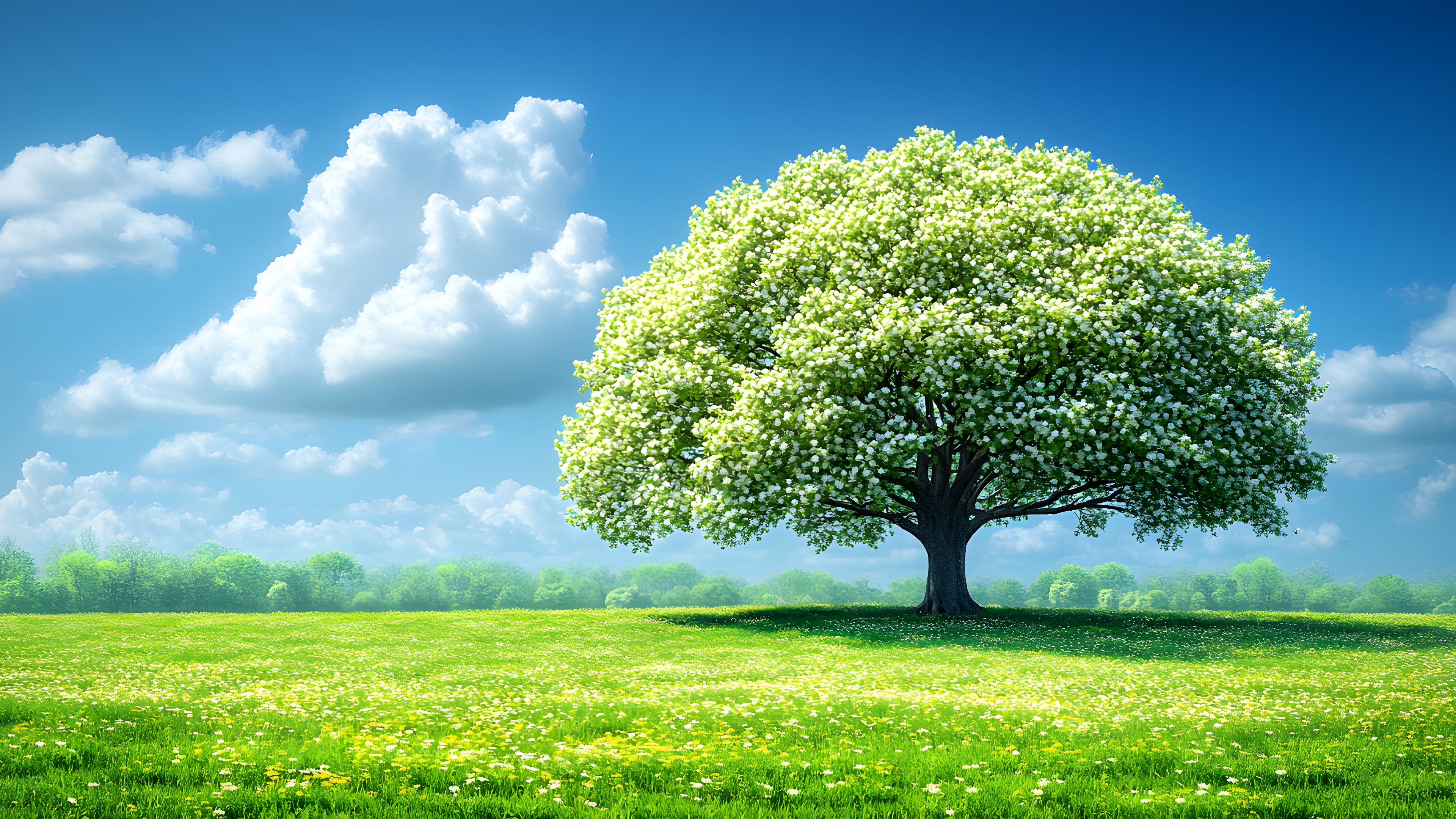Daytime, Green, Nature, Grass, Vegetation, Branch, Grassland, Field, Plain, Meadow, Spring, Woody plant, Trunk, Pasture, Sunlight, Prairie, Agriculture, Plantation, Lawn, Hinterland