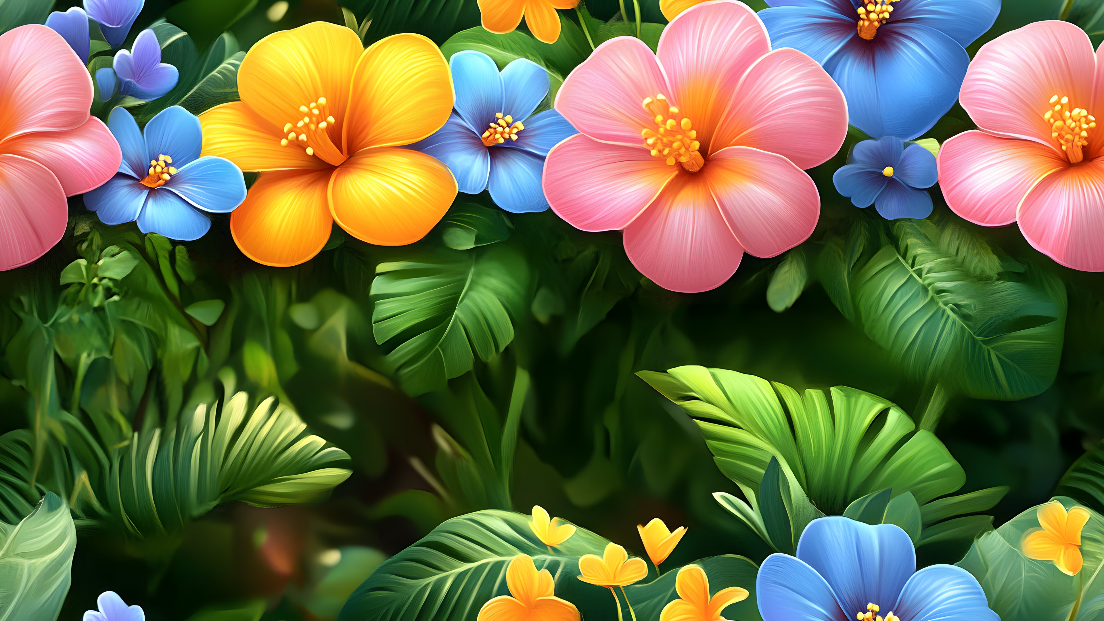 Flower, Petal, Yellow, Pink, Flowering plant, Wildflower, Graphics, Wallpaper, Touch-me-not, Geraniums, Lobelias