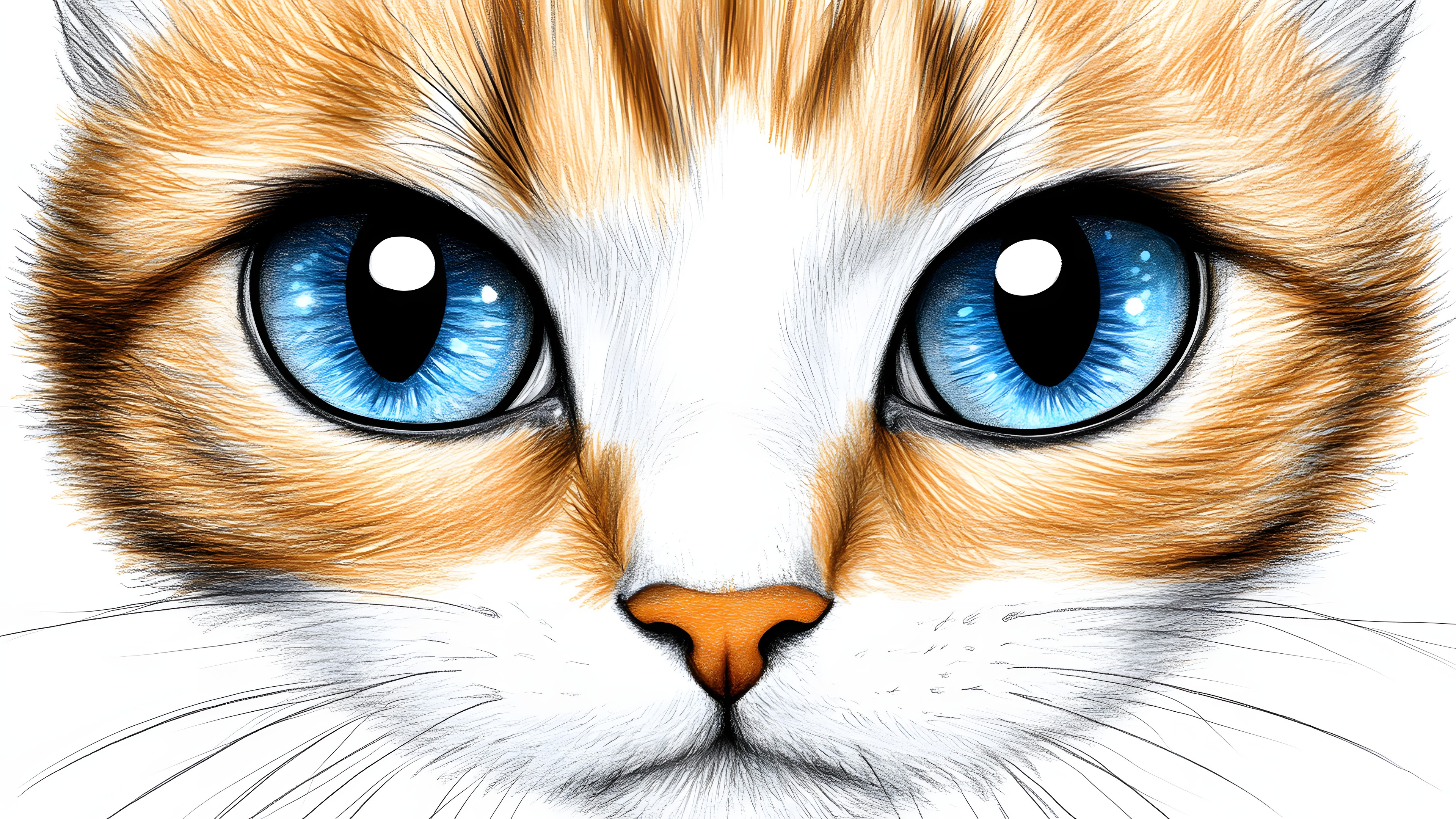 Cat, Felidae, Felinae, Vertebrate, Facial expression, Whiskers, Snout, Iris, Carnivores, Clip art, Graphics, Kitten, Ojos Azules, Fur, Line art, Domestic short-haired cat