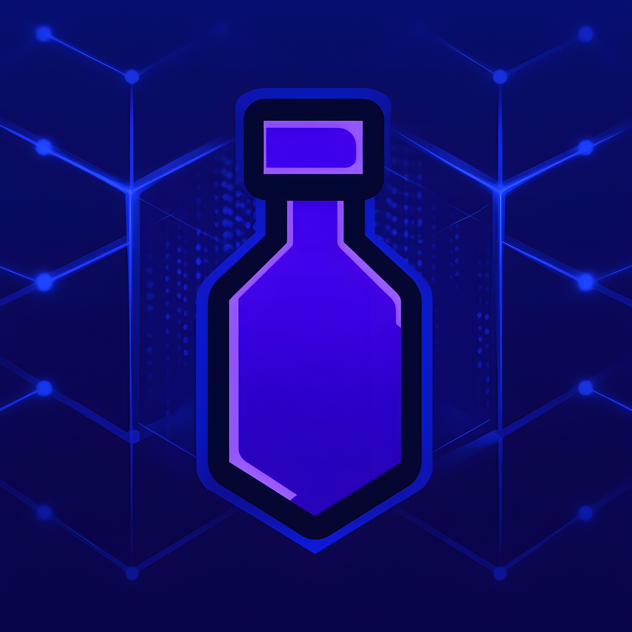 Blue, Bottle, Graphics, Graphic design, Design, Science, Chemical compound, Chemistry