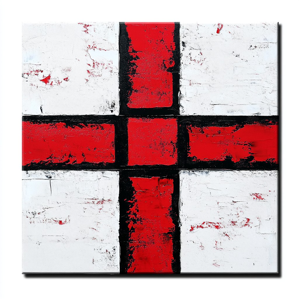 Red, Cross, Symbol, Paint