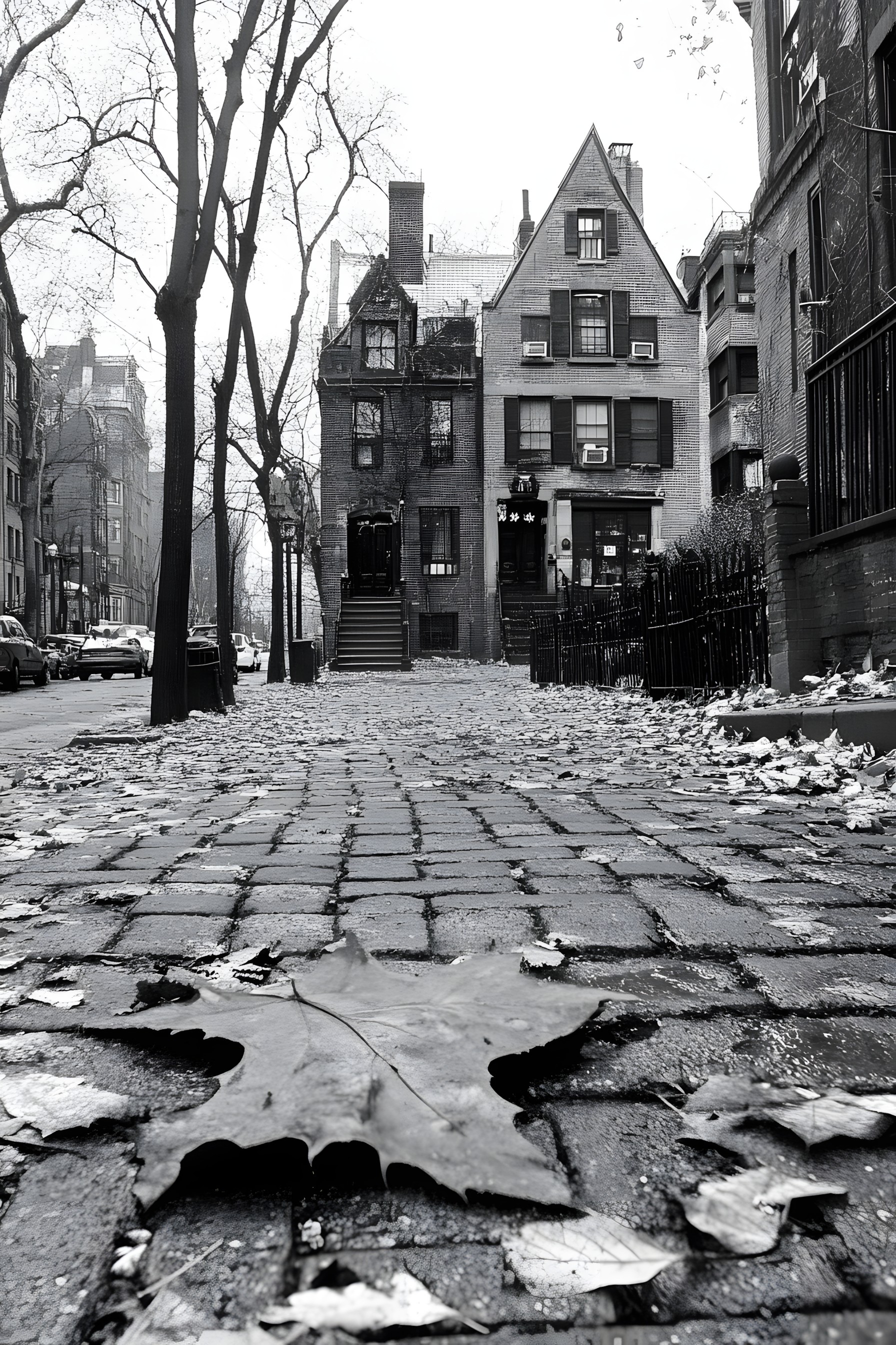 Monochrome photography, Black and white, Monochrome, Brick, Cobblestone, Shadow, Stairs