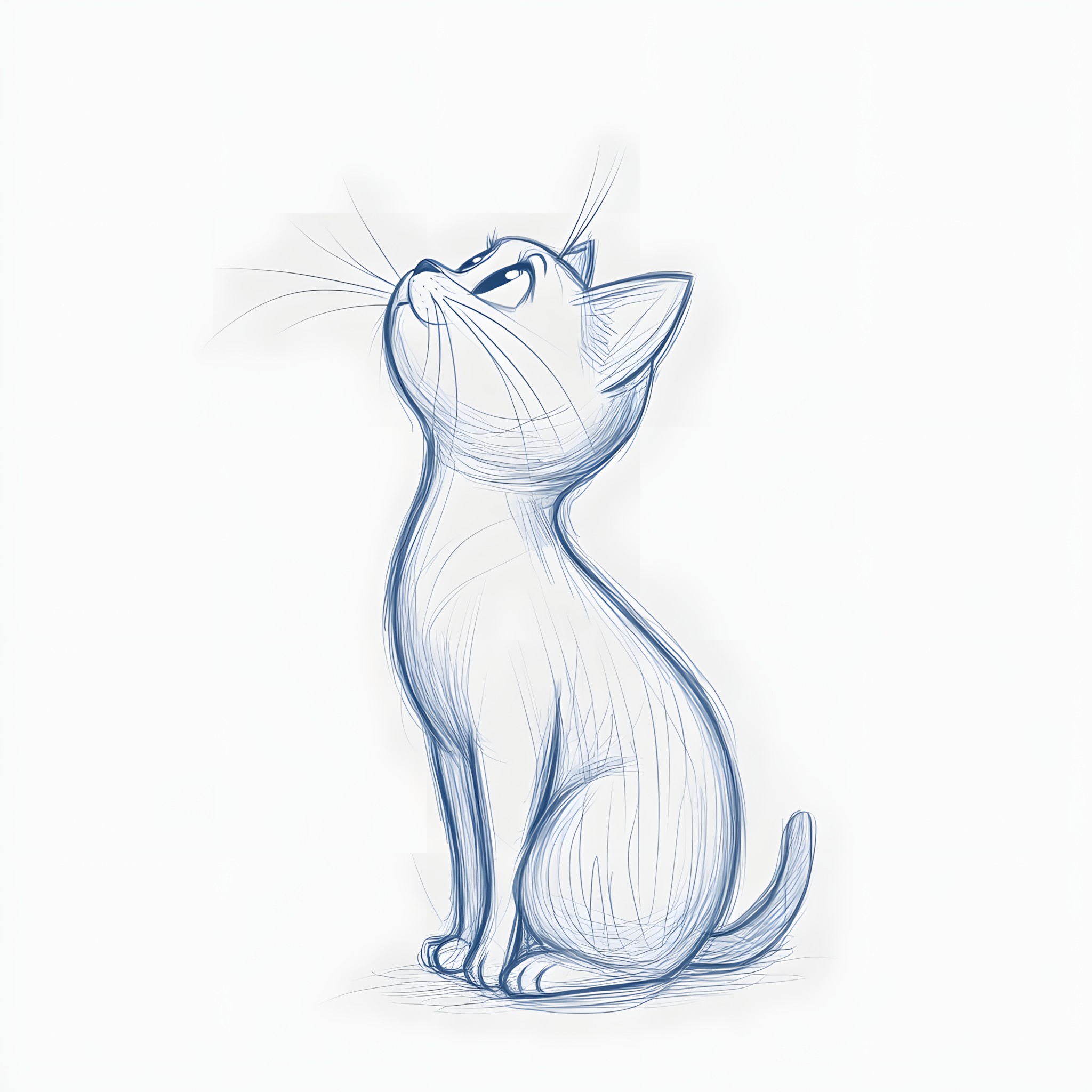 Cat, Felidae, Vertebrate, Felinae, Facial expression, Whiskers, Snout, Drawing, Cartoon, Line art, Tail, Illustration, Sketch, Graphics, Animation, Animated cartoon