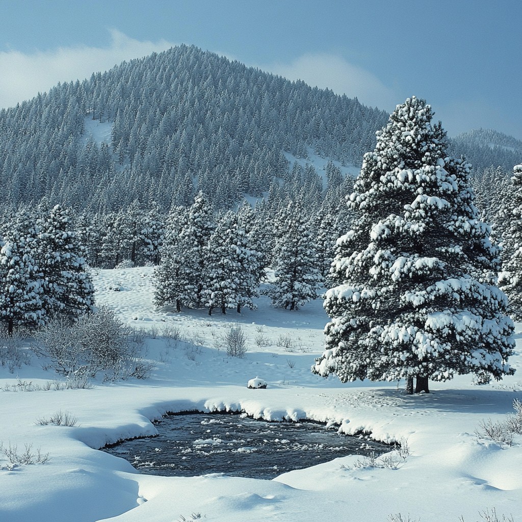 Sky, Cloud, Plant, Mountain, Snow, Nature, Natural landscape, Larch, Tree, Slope, Freezing, Biome, Atmospheric phenomenon, Evergreen, Landscape, Mountainous landforms, Ice cap, Glacial landform, Forest, Spruce-fir forest