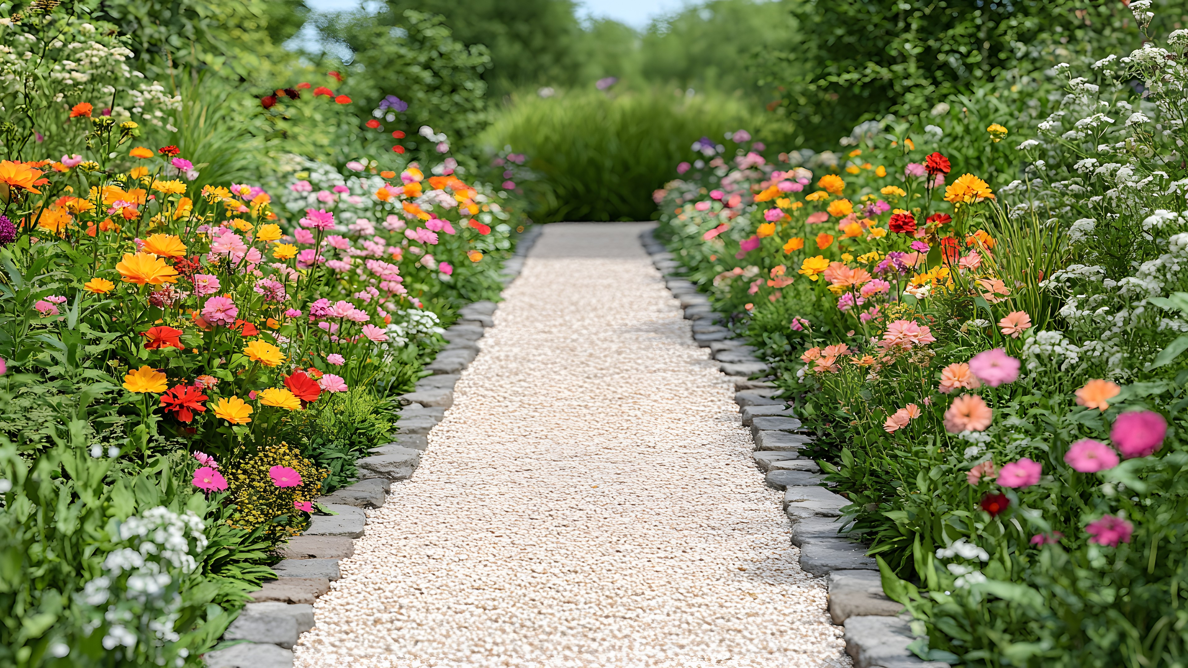 Flower, Plants, Garden, Petal, Shrub, Groundcover, Flowering plant, Landscaping, Plantation, Herbaceous plant, Botanical garden, Wildflower, Walkway, Perennial plant, Park, Forb, Gardening, Floristry, Herb, Rose family